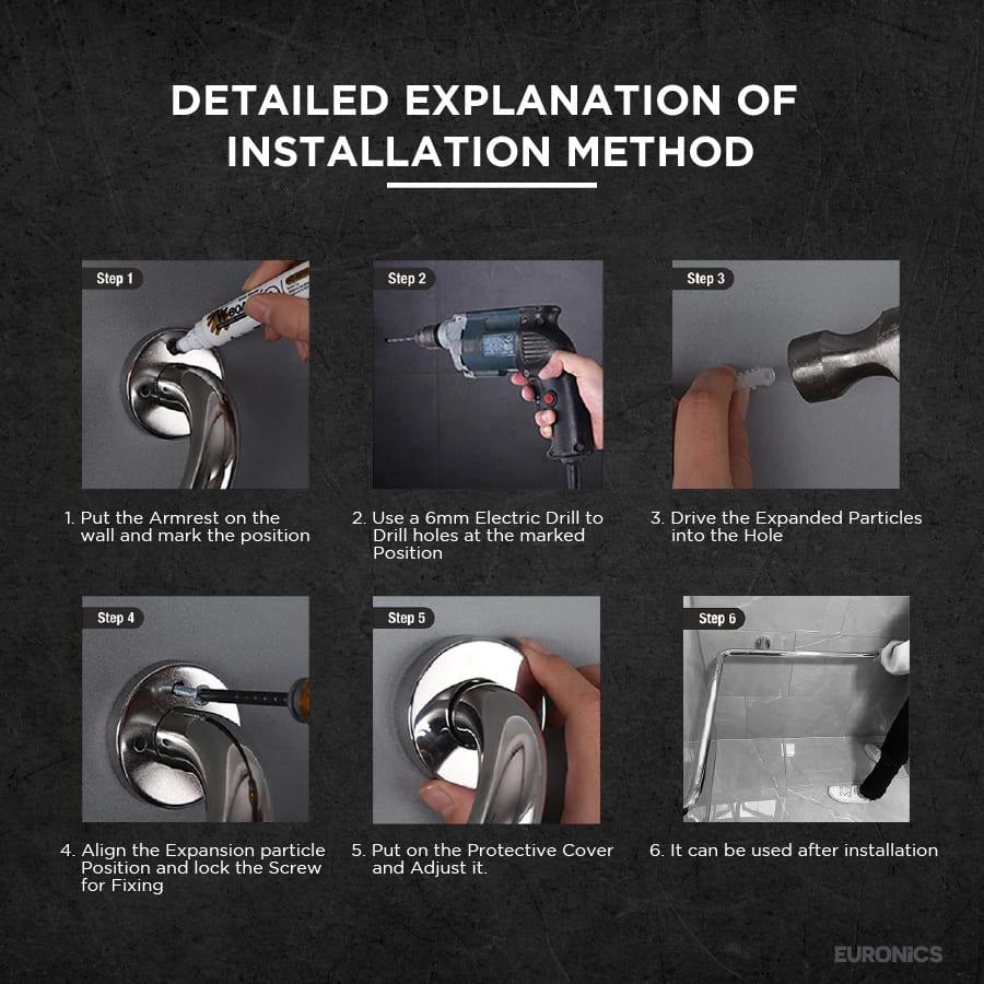 EGR04 L Shaped Disabled Grab Bar - Euronics Industries