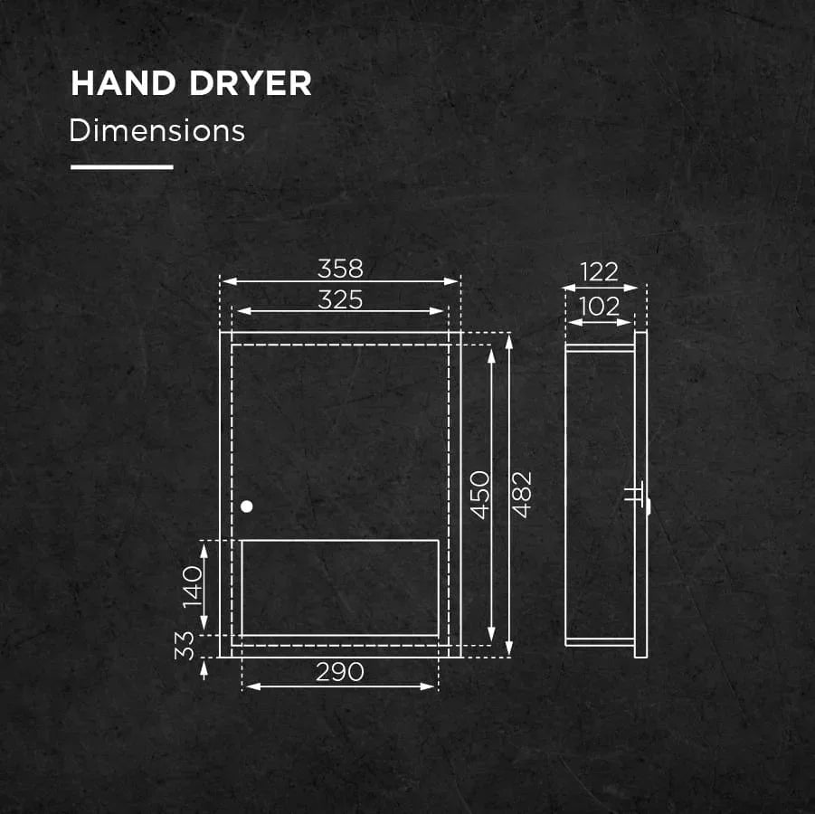 RHD3 Recessed Hand Dryer (Brushless)