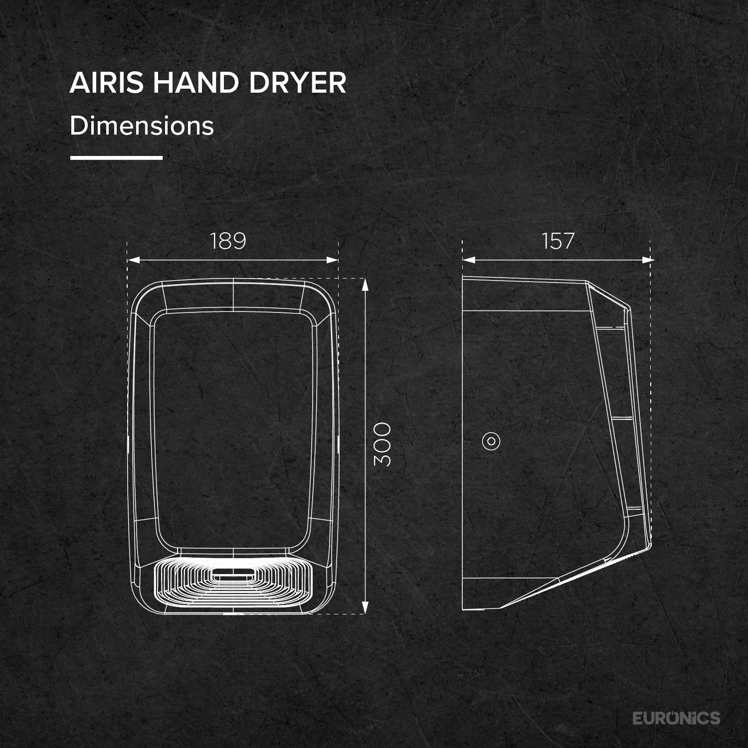 AIRIS — ABS Plastic Automatic Hand Dryer for Commercial Washrooms