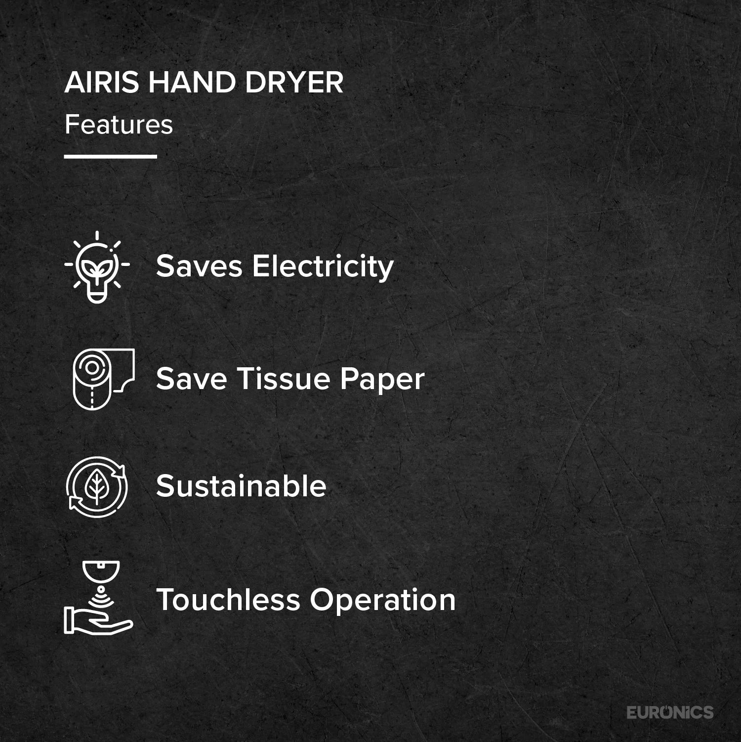 AIRIS — ABS Plastic Automatic Hand Dryer for Commercial Washrooms