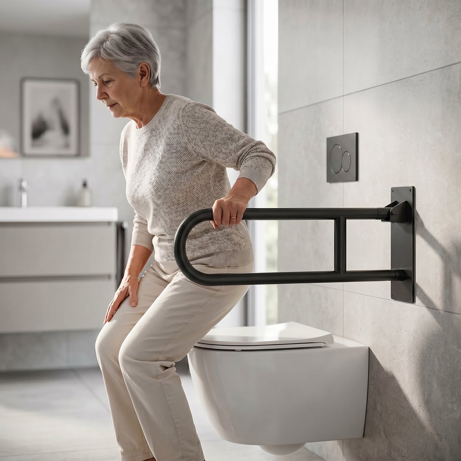 EGRS02 Swing-Type Stainless Steel Grab Bar for WC Areas