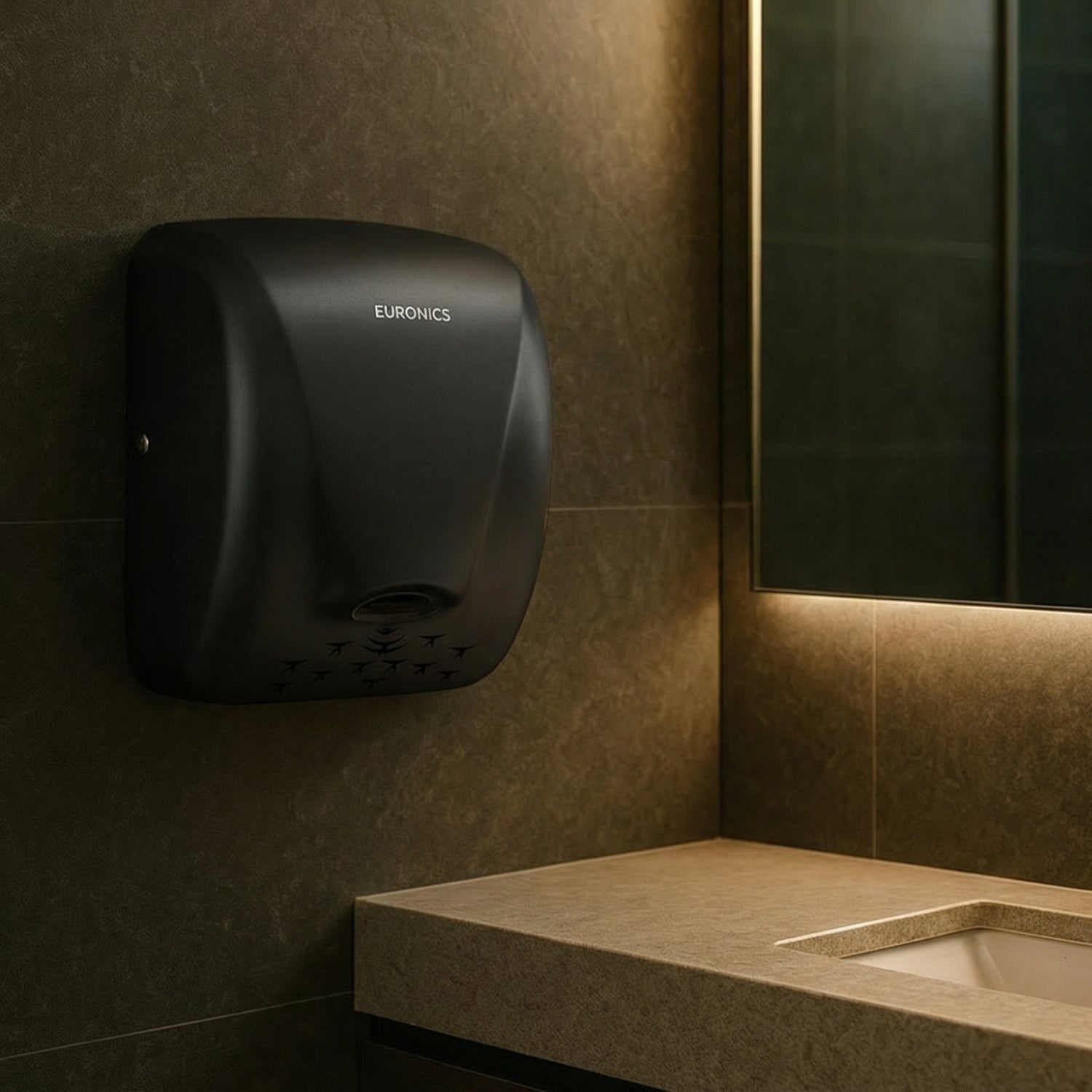 EH210N | Automatic Hand Dryer  Compact Neutral-Finish Automatic Hand Dryer for Commercial Washrooms