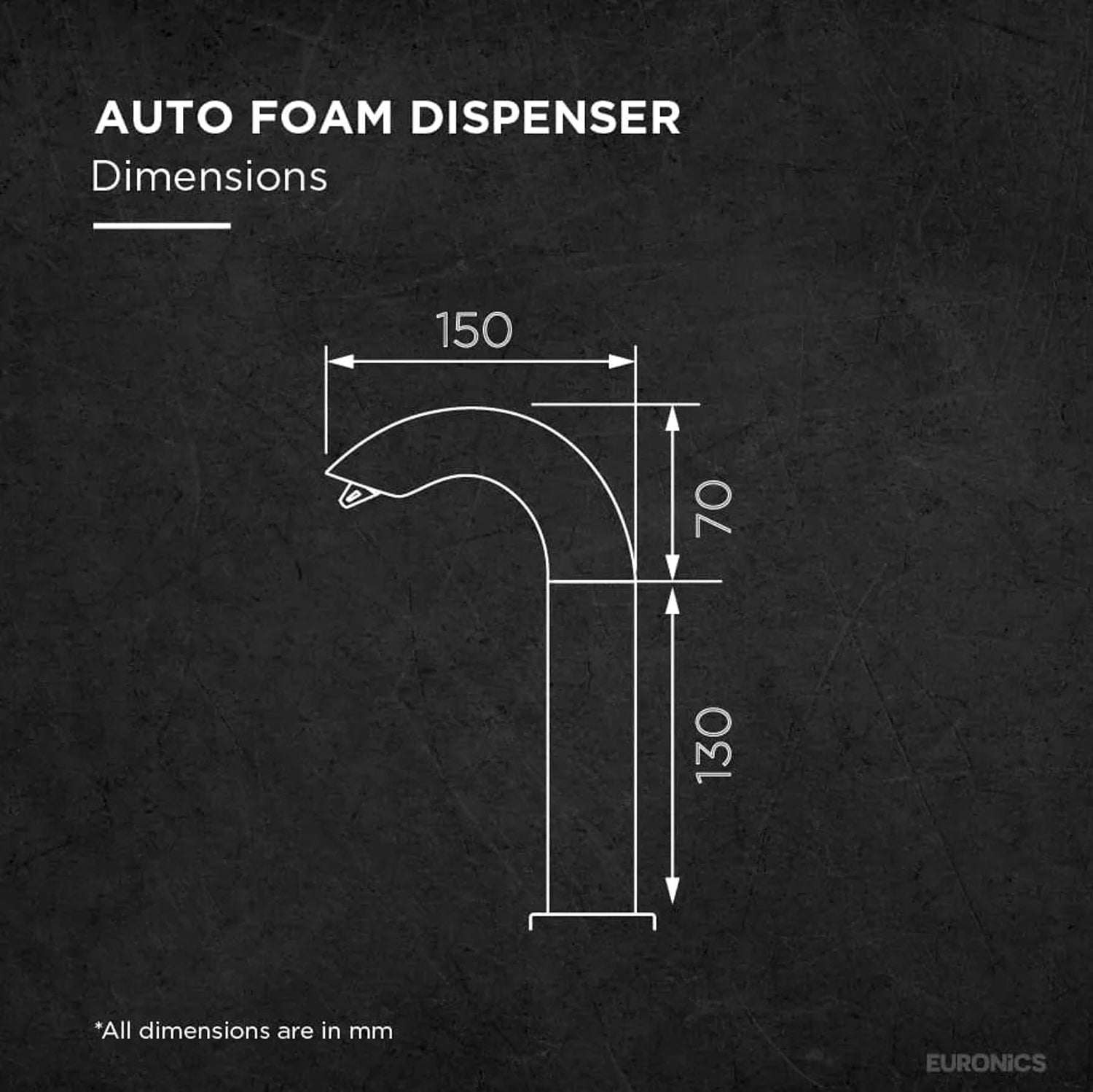 FKSD8L — Auto Foam Soap Dispenser Touch-Free Counter Mounted Foam Dispenser for Commercial & Public Wash Areas