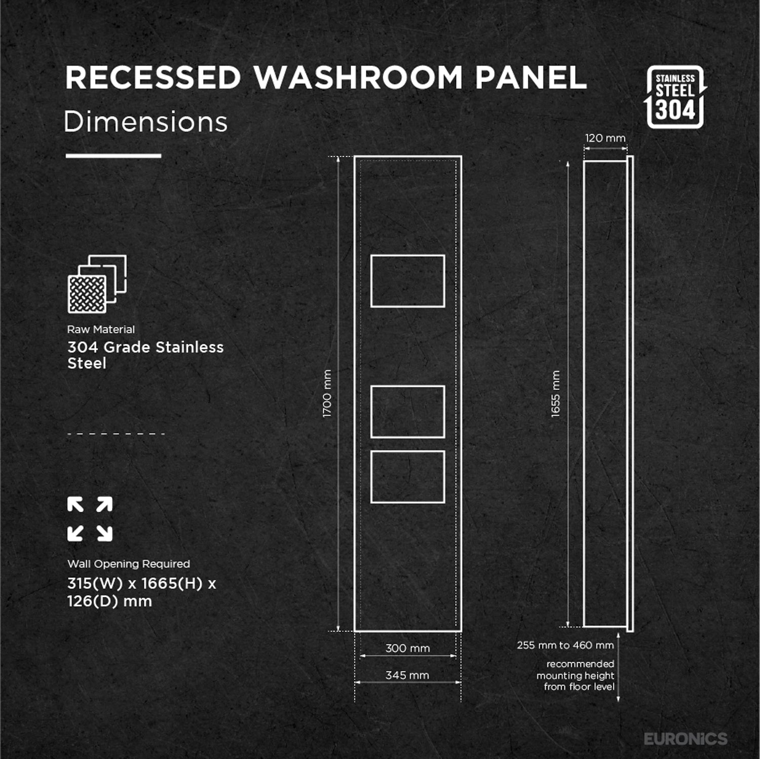 KMR2N — Hand Dryer + Tissue Dispenser + Waste Receptacle Recessed All-in-One Hand Hygiene Station for Commercial Washrooms