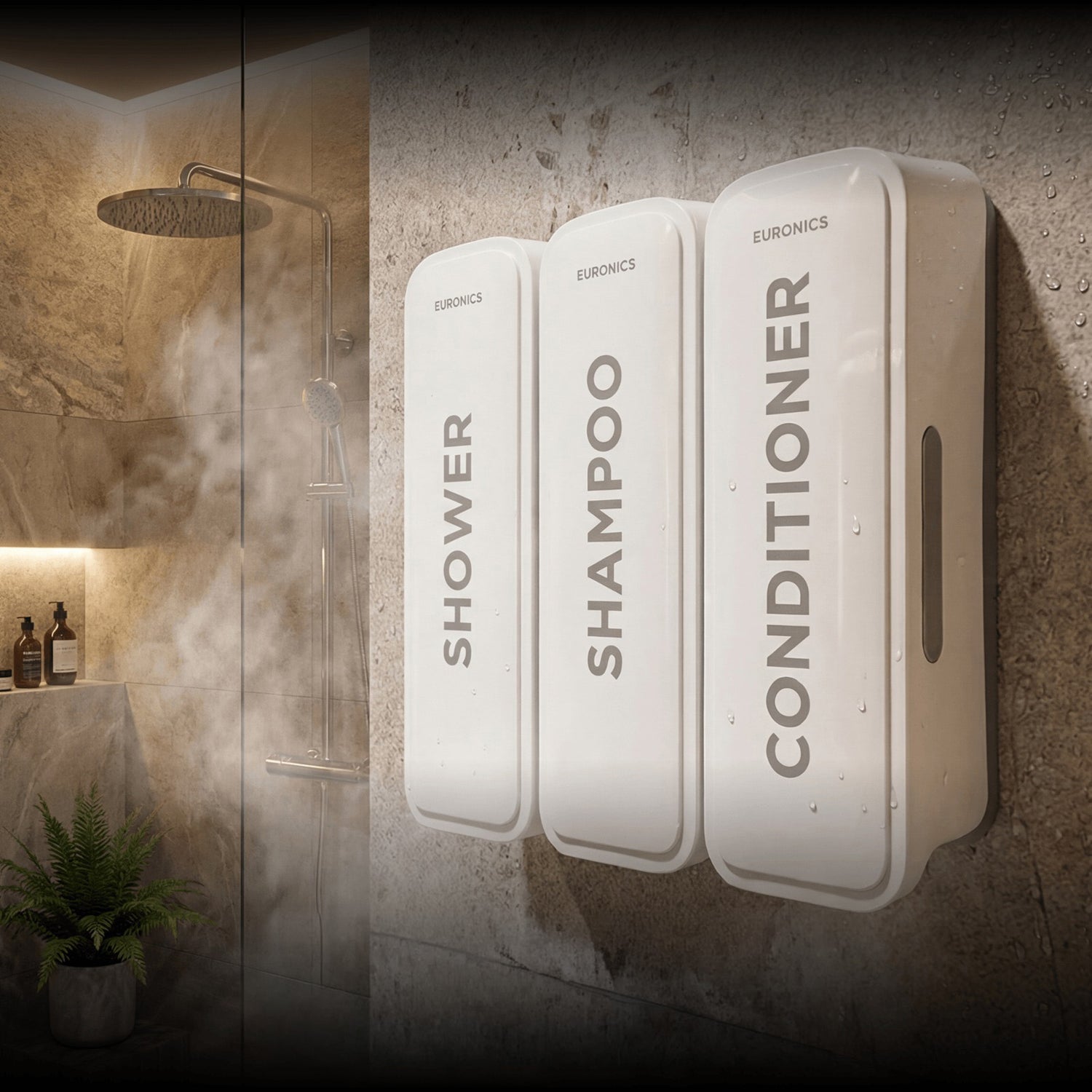 EA53 — Triple Dispenser Three-Compartment Soap Dispenser for High-Traffic Commercial Washrooms