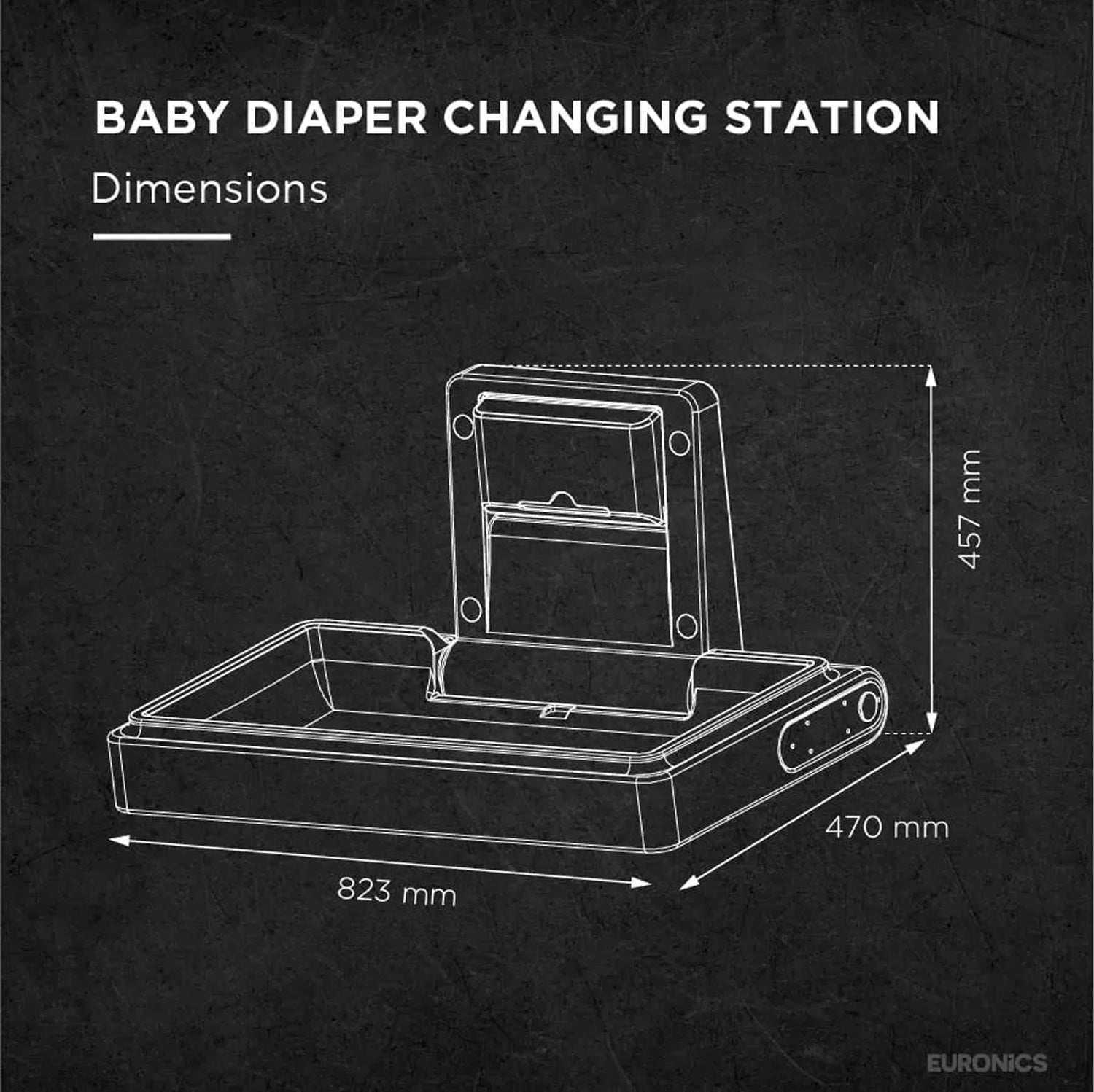 EDC1 Baby Diaper Changing Station Wall-Mounted HDPE Baby Diaper Changing Station for Commercial Washrooms