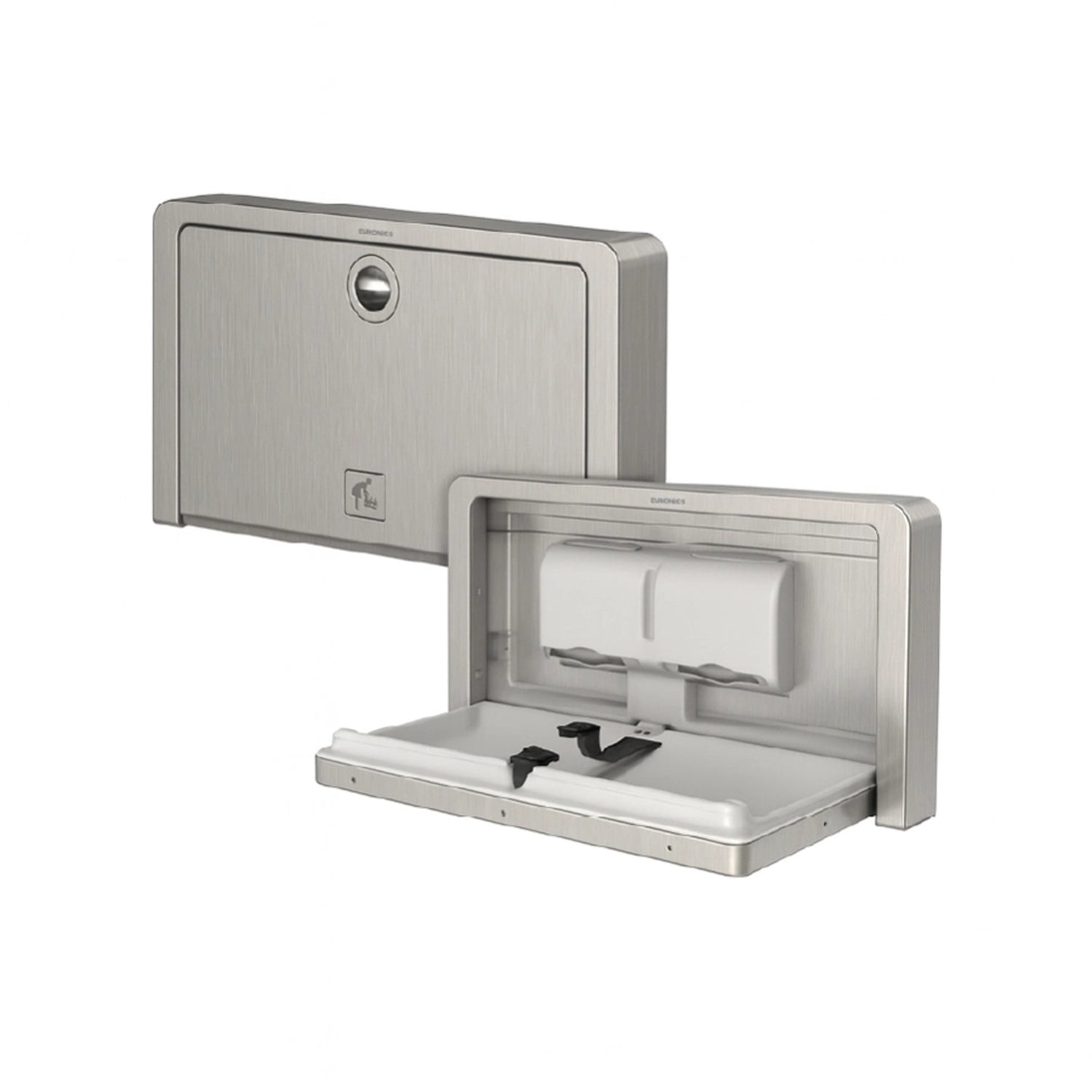 EDC3S Baby Diaper Changing Station (Steel) Wall-Mounted Stainless Steel Baby Diaper Changing Station for Commercial Washrooms