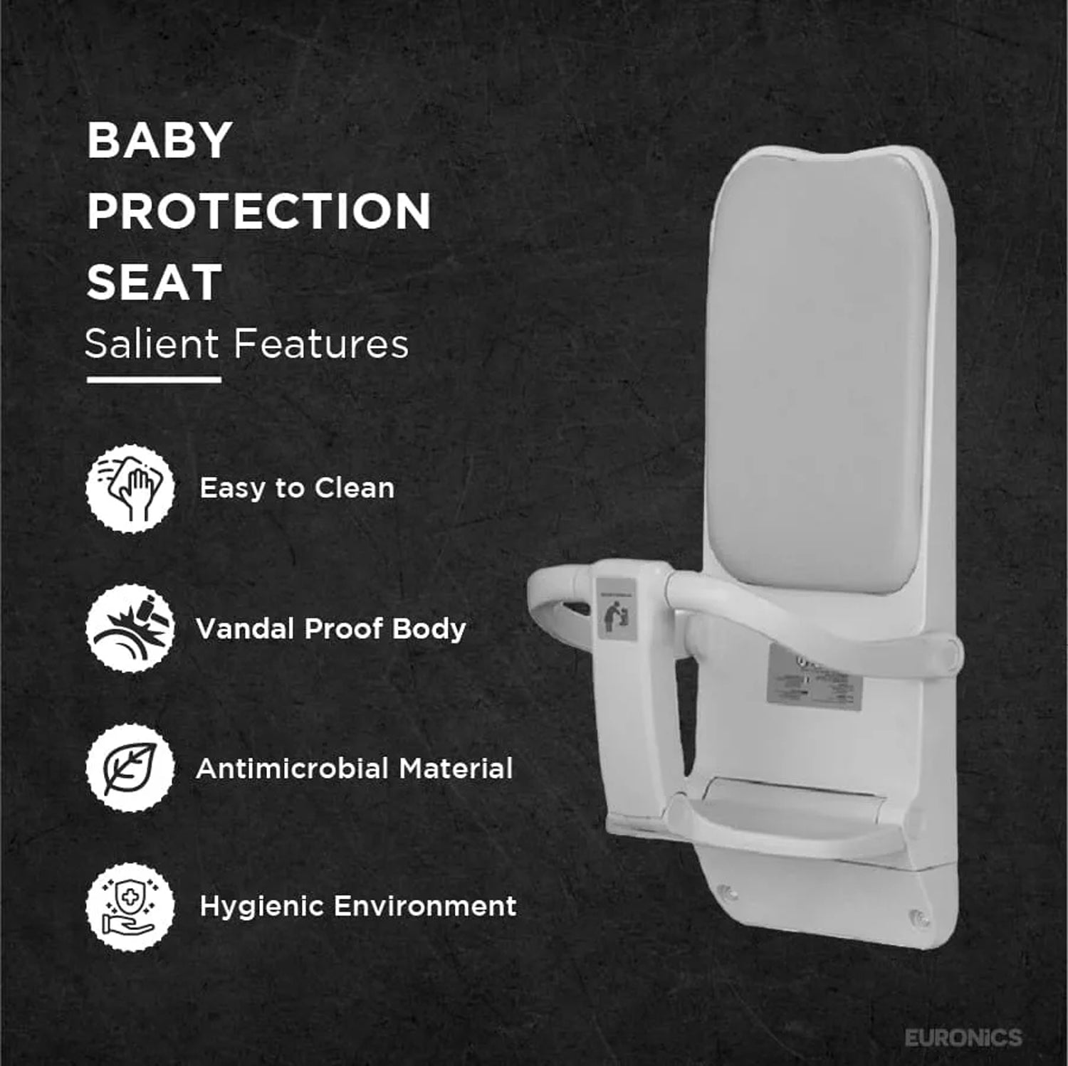 Image of EDC5W Baby Protection Seat Wall-Mounted Baby Protection Seat for Commercial Washrooms