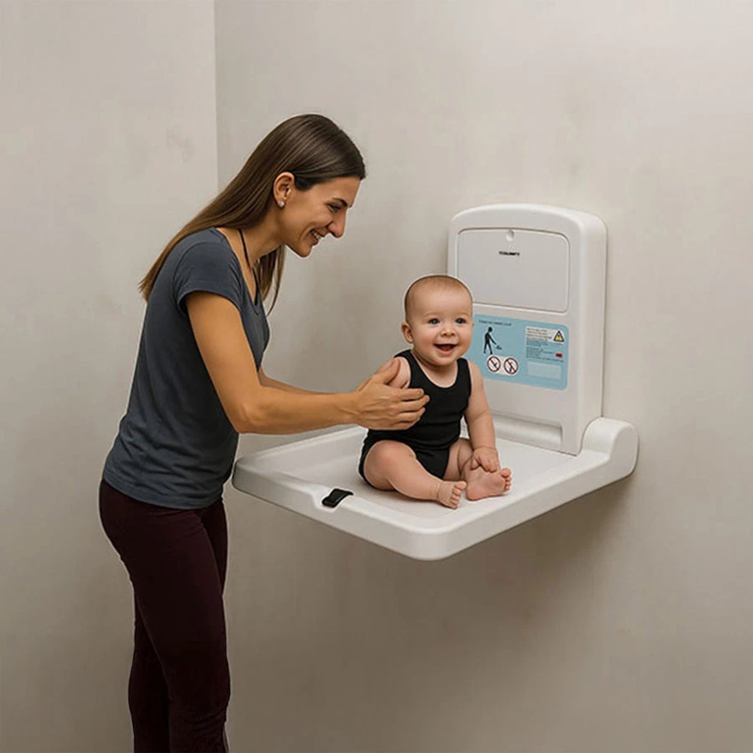 Image of EDC6V Baby Diaper Changing Station Heavy-Duty ABS Baby Diaper Changing Station for Commercial Washrooms