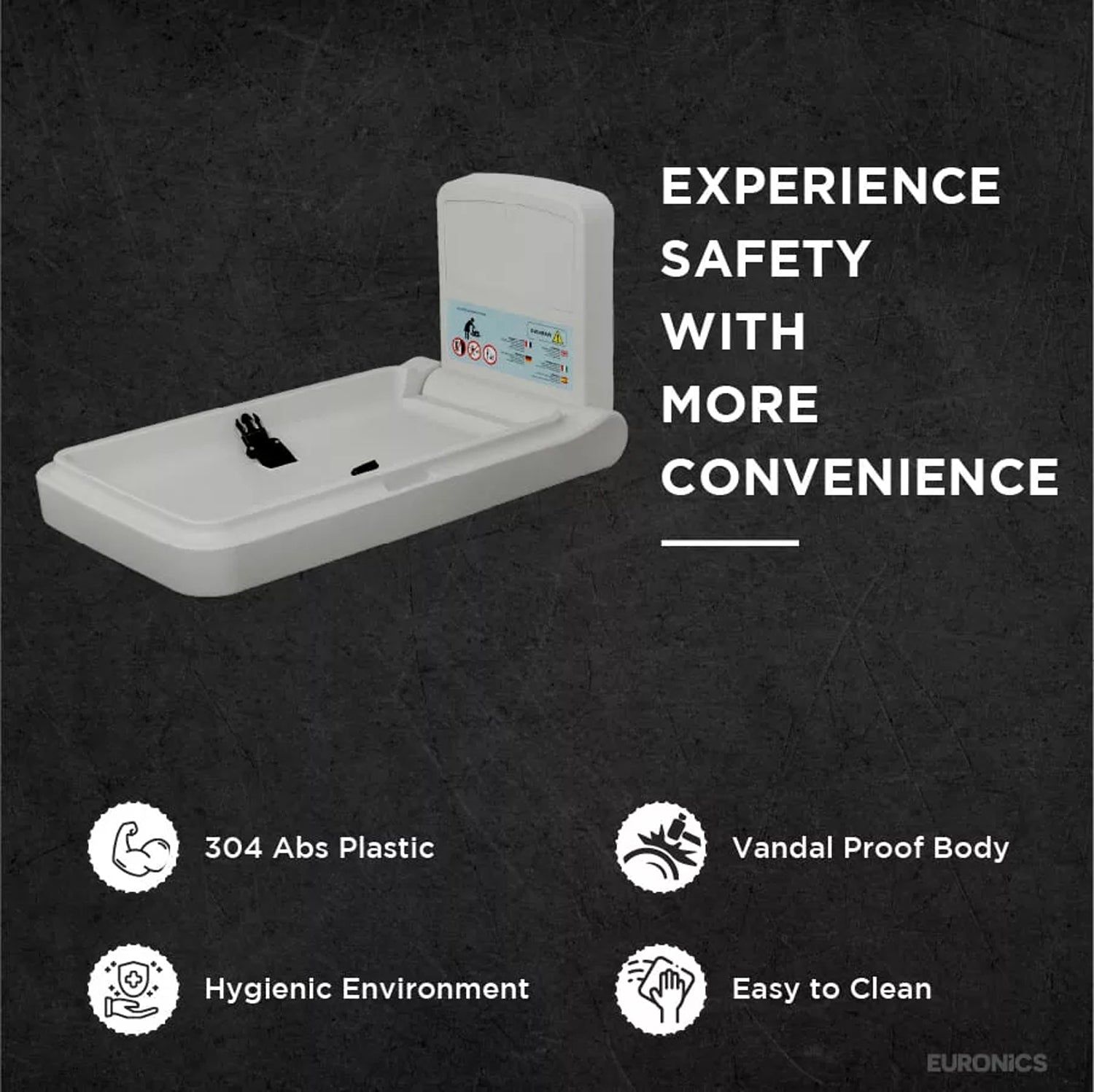 EDC6V Baby Diaper Changing Station Heavy-Duty ABS Baby Diaper Changing Station for Commercial Washrooms