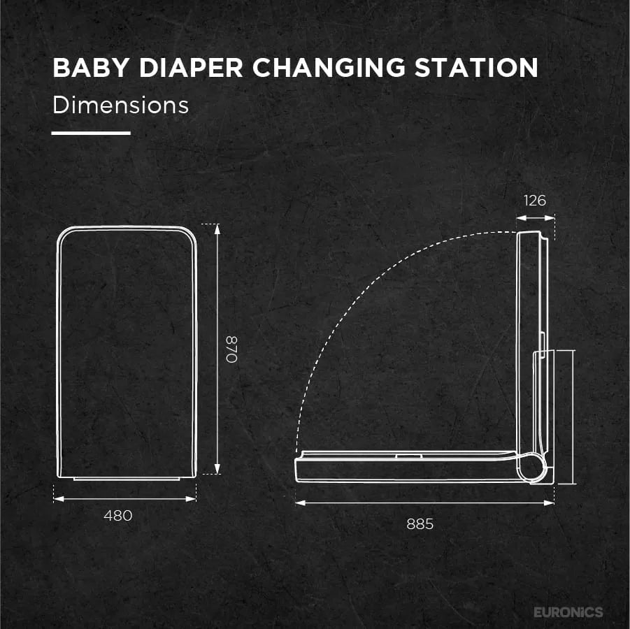 EDC6V Baby Diaper Changing Station By Euronics Industries