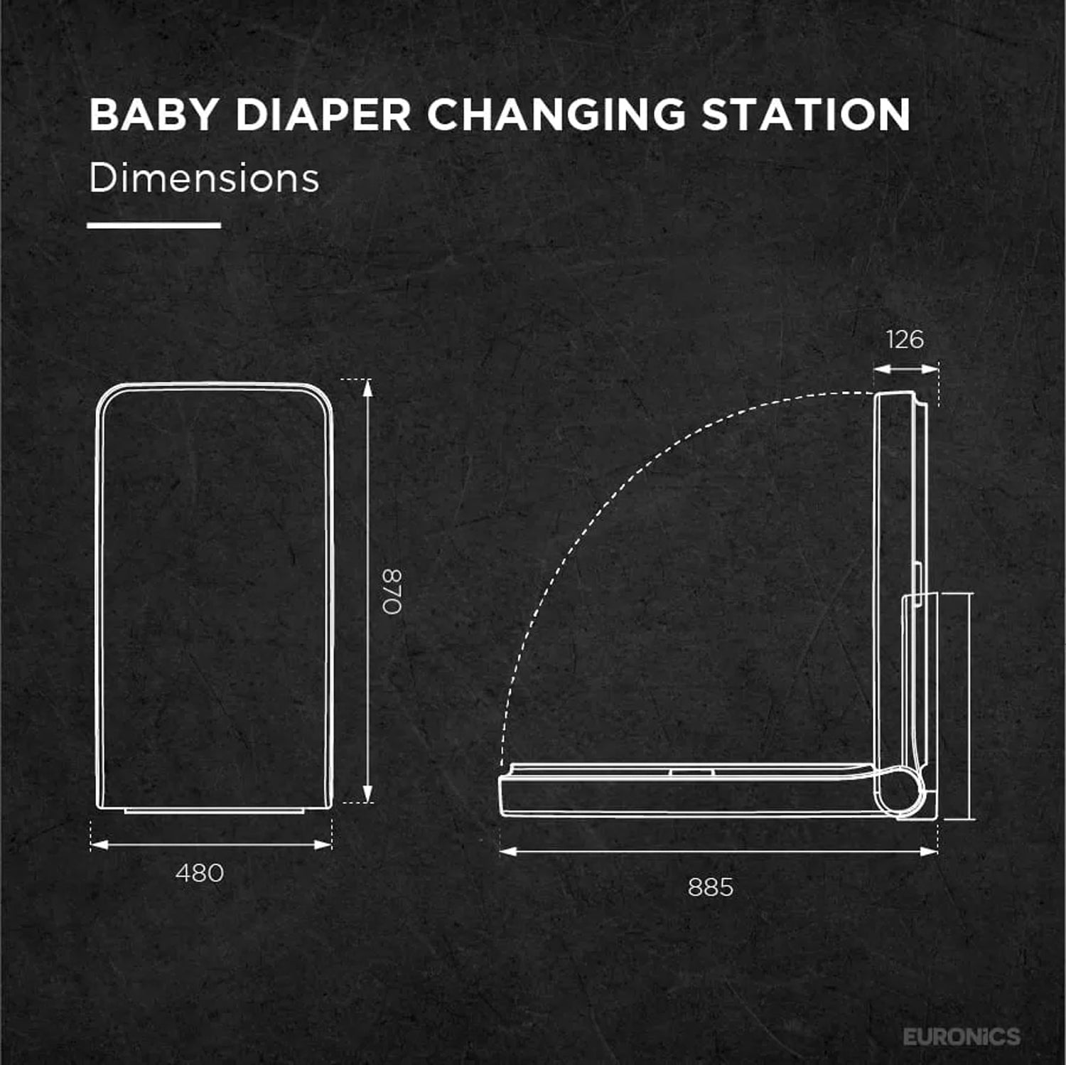 EDC6V Baby Diaper Changing Station Heavy-Duty ABS Baby Diaper Changing Station for Commercial Washrooms