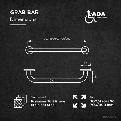EGR01 Straight Disabled Grab Bar  (450mm)