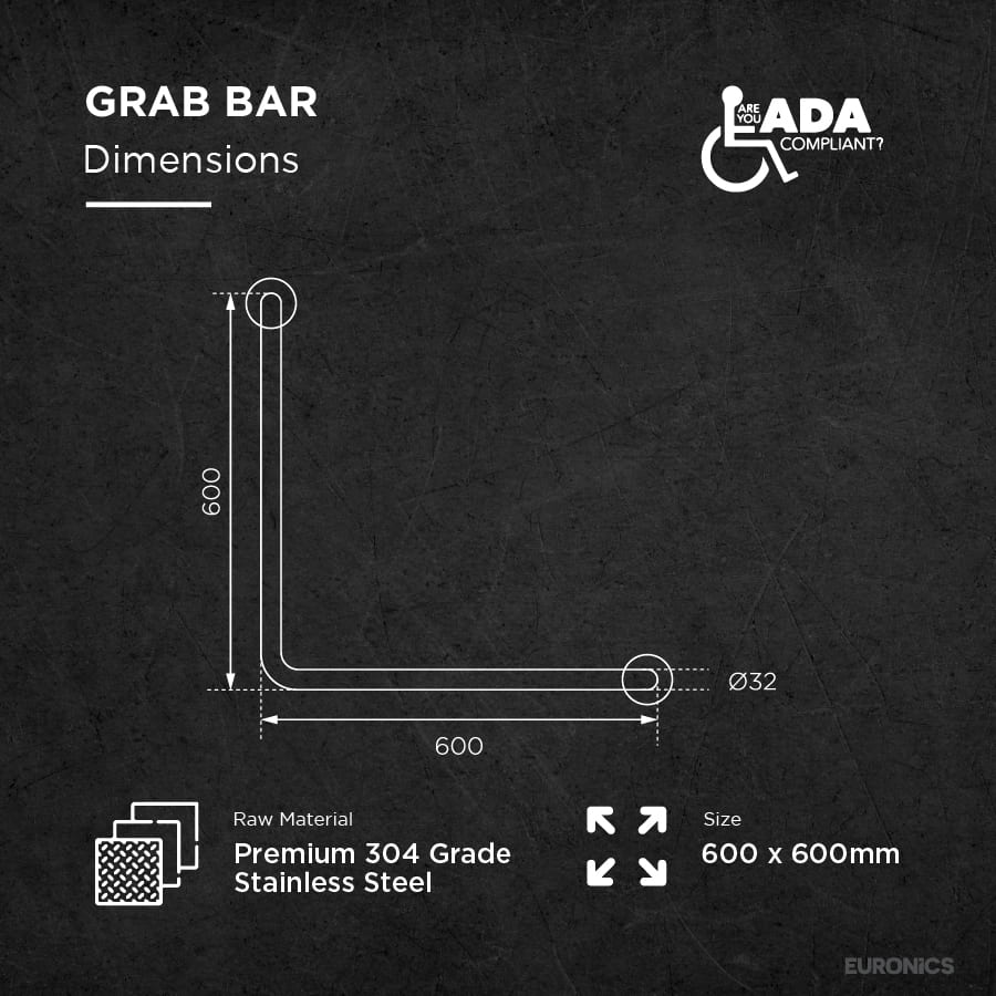 EGR04 L Shaped Disabled Grab Bar
