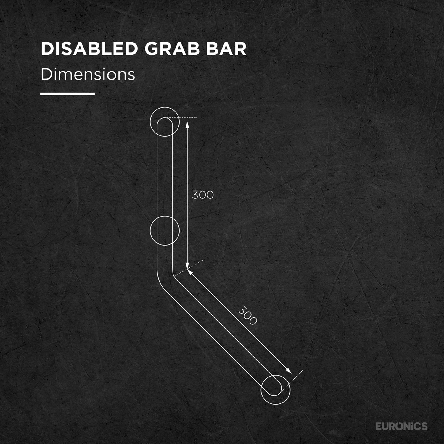Image of EGR15 Compact Stainless Steel Disabled Grab Bar for WC Areas
