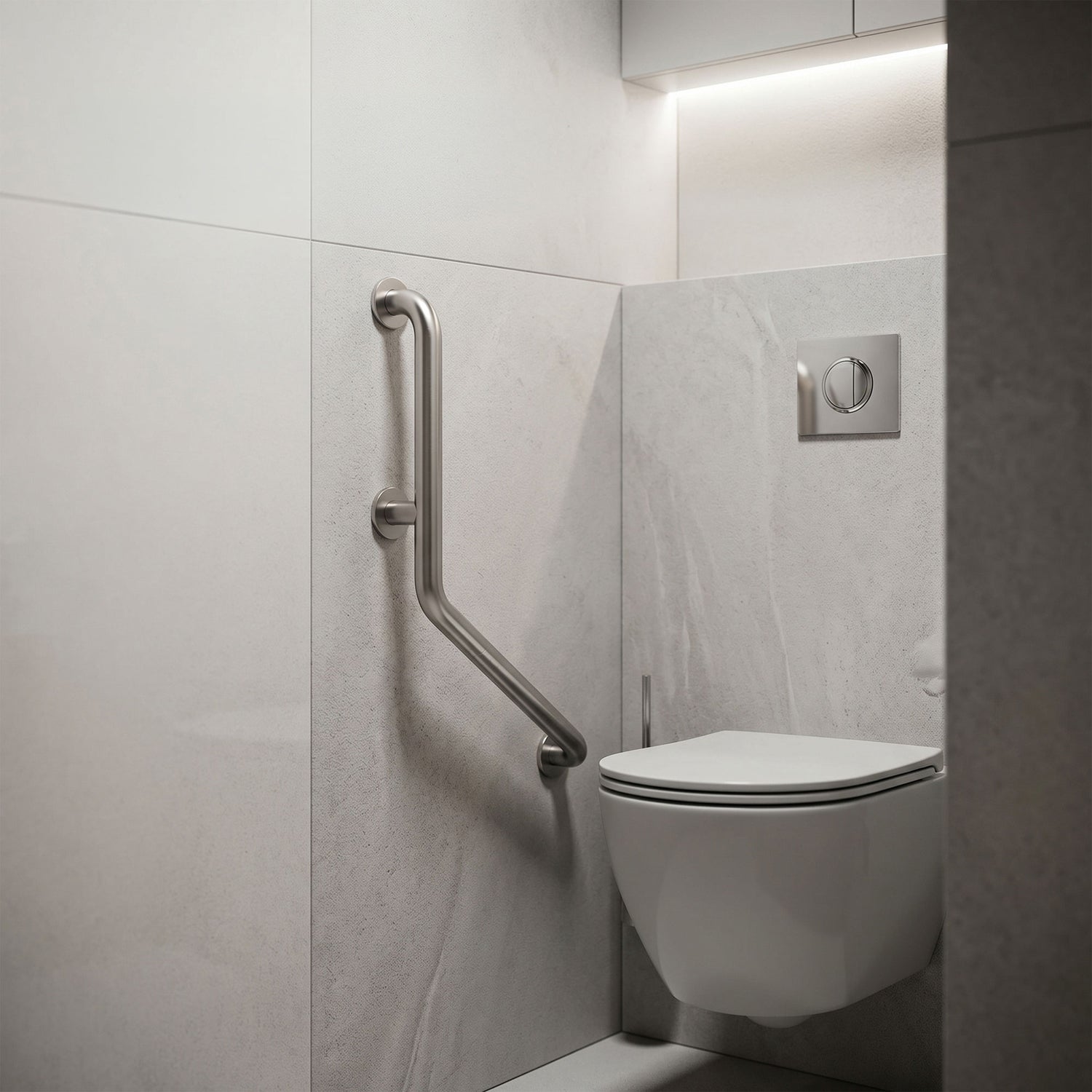 EGR15 Compact Stainless Steel Disabled Grab Bar for WC Areas
