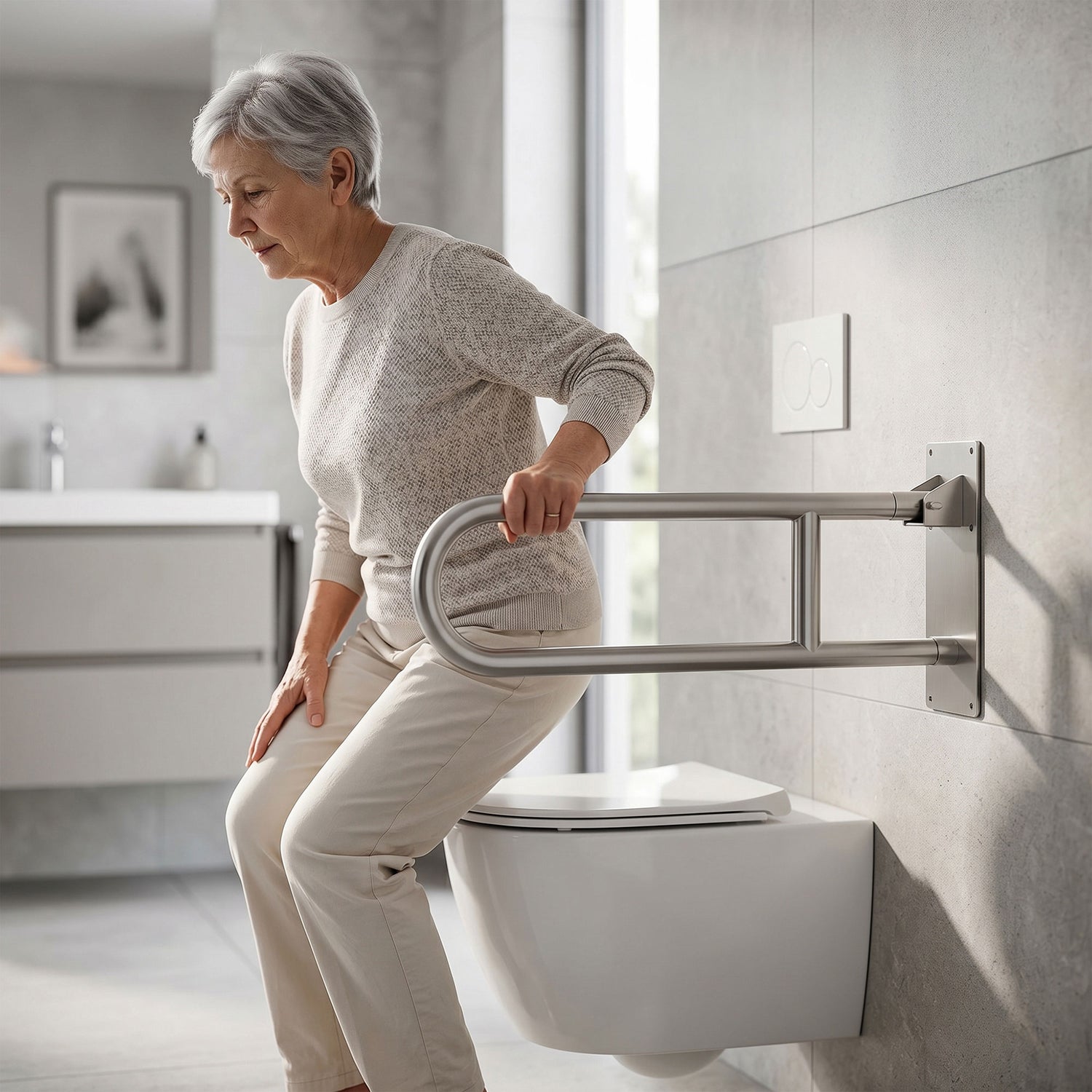 EGRS02 Swing-Type Stainless Steel Grab Bar for WC Areas