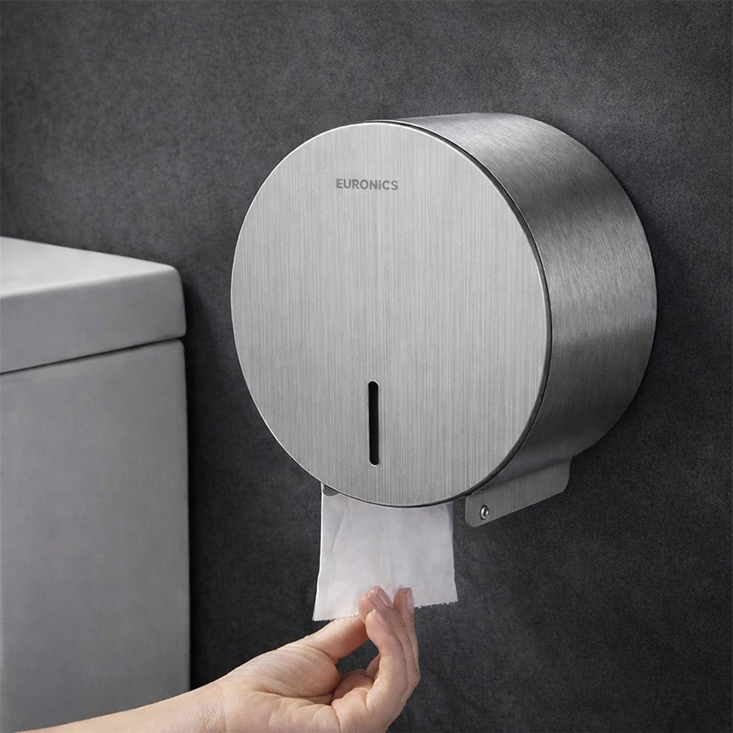Image of EJ21 Compact Stainless Steel Mini Toilet Roll Dispenser for WC Areas