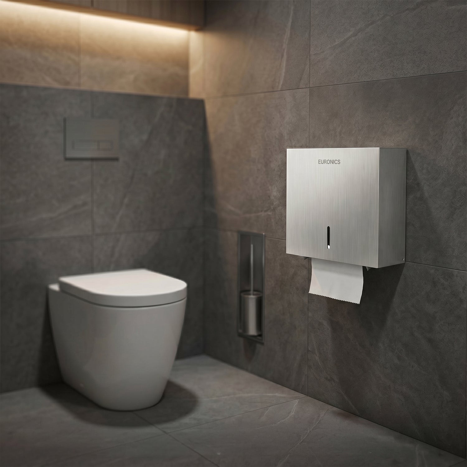 Image of EJ34 Mobile Single Jumbo Roll Dispenser with Stainless Steel Stand for WC Areas