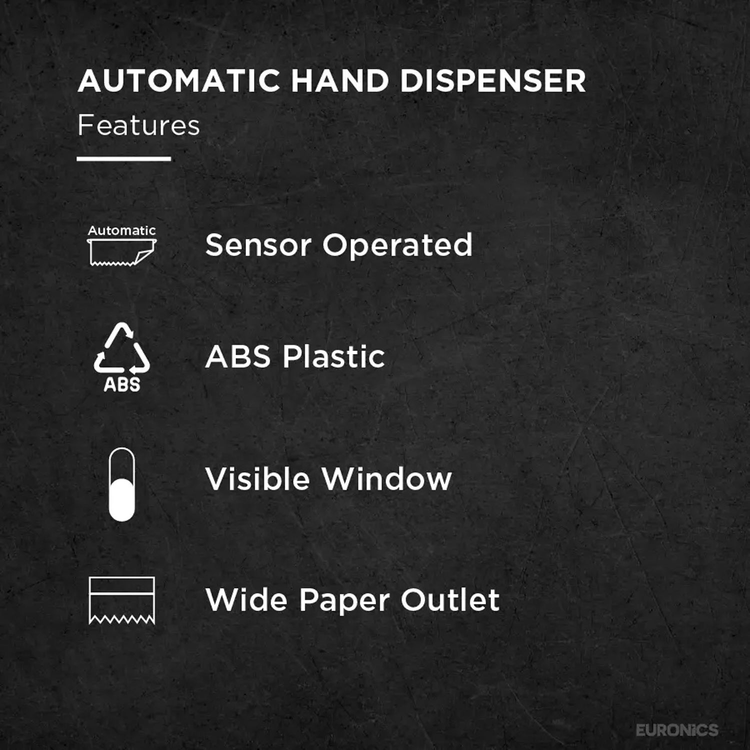 EP19 Automatic HRT Roll Dispenser with Adjustable Dispense Length