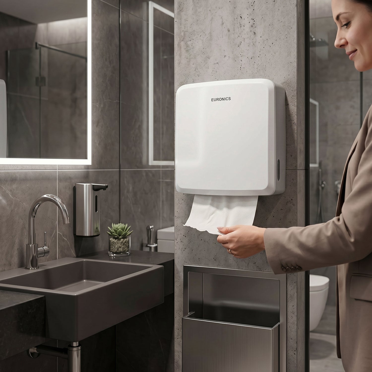 Image of EP23N Durable ABS Paper Towel Dispenser for Washbasin Areas