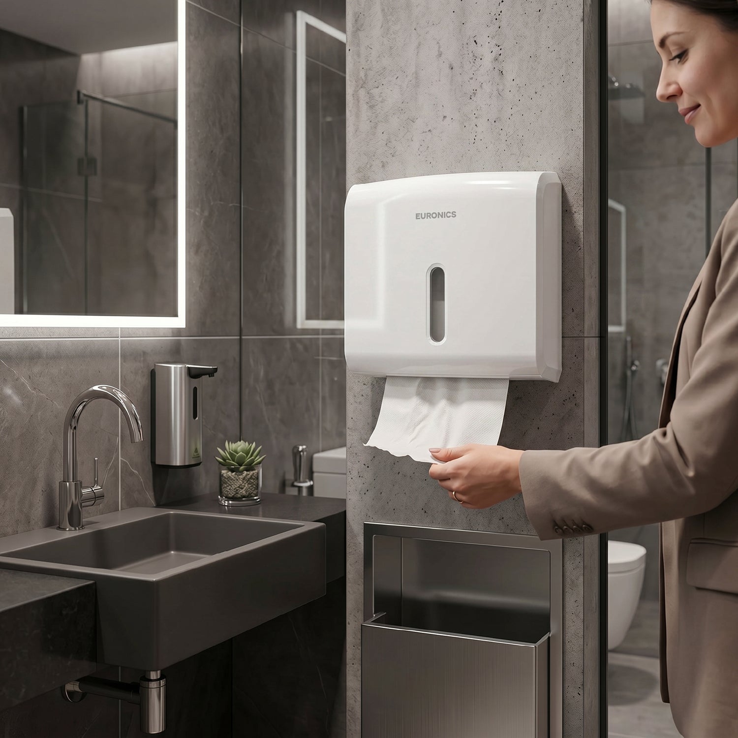 Image of EP33 Compact ABS Paper Towel Dispenser for Washbasin Areas