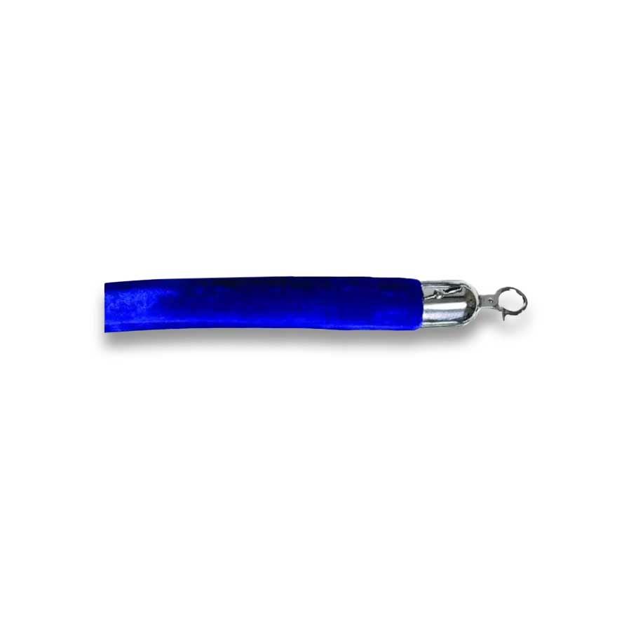 EQR1 Velvet Ropes with SS Hooks for Crowd Control Manager (Blue)