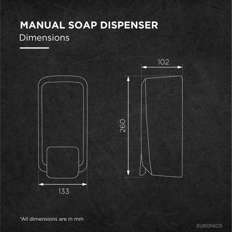 ES43 Soap Dispenser 1000ml Wall Mounted for Bathrooms & Offices