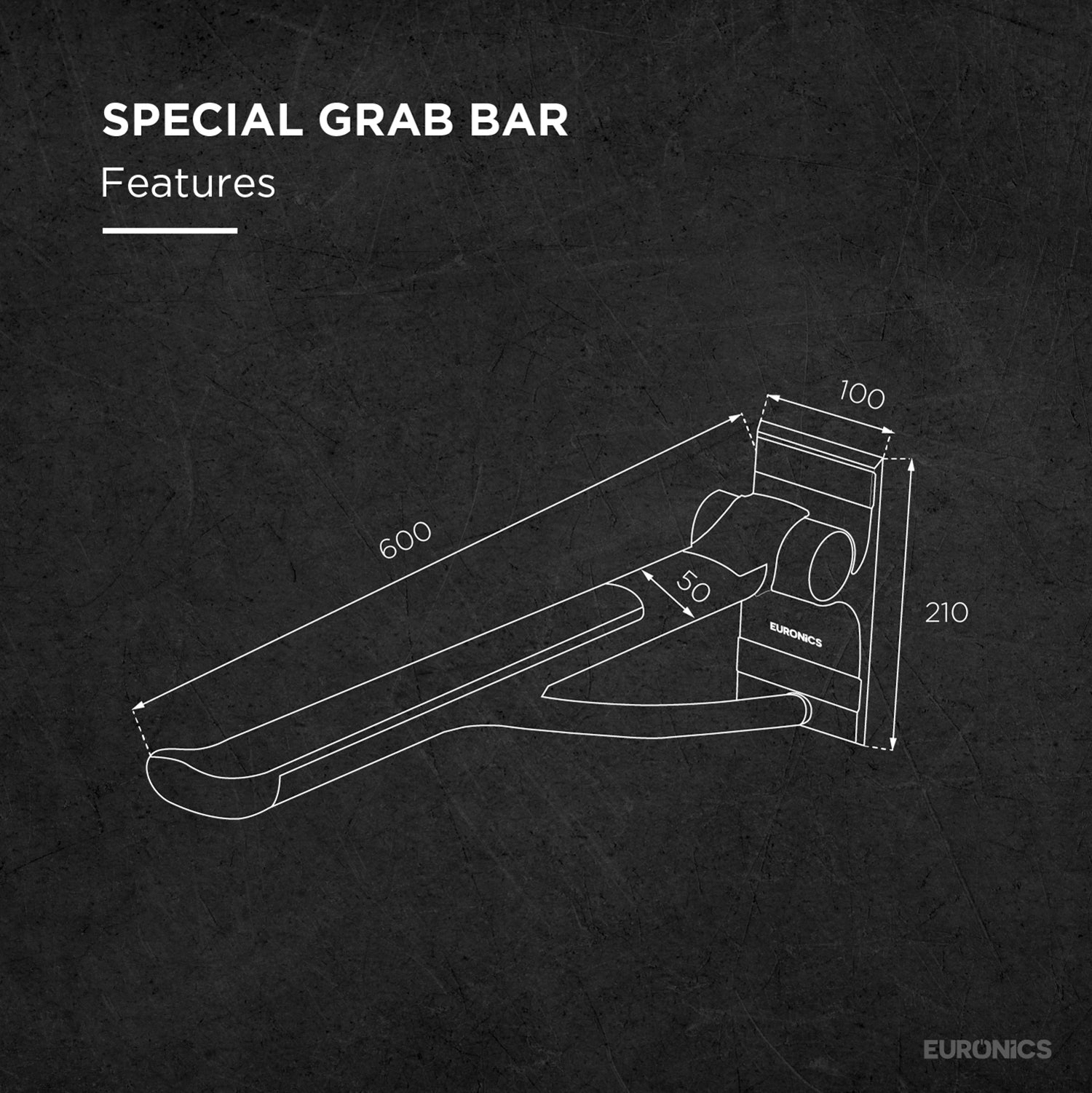 ESGR10 Foldable Wall-Mounted Grab Bar with Anti-Slip Grip