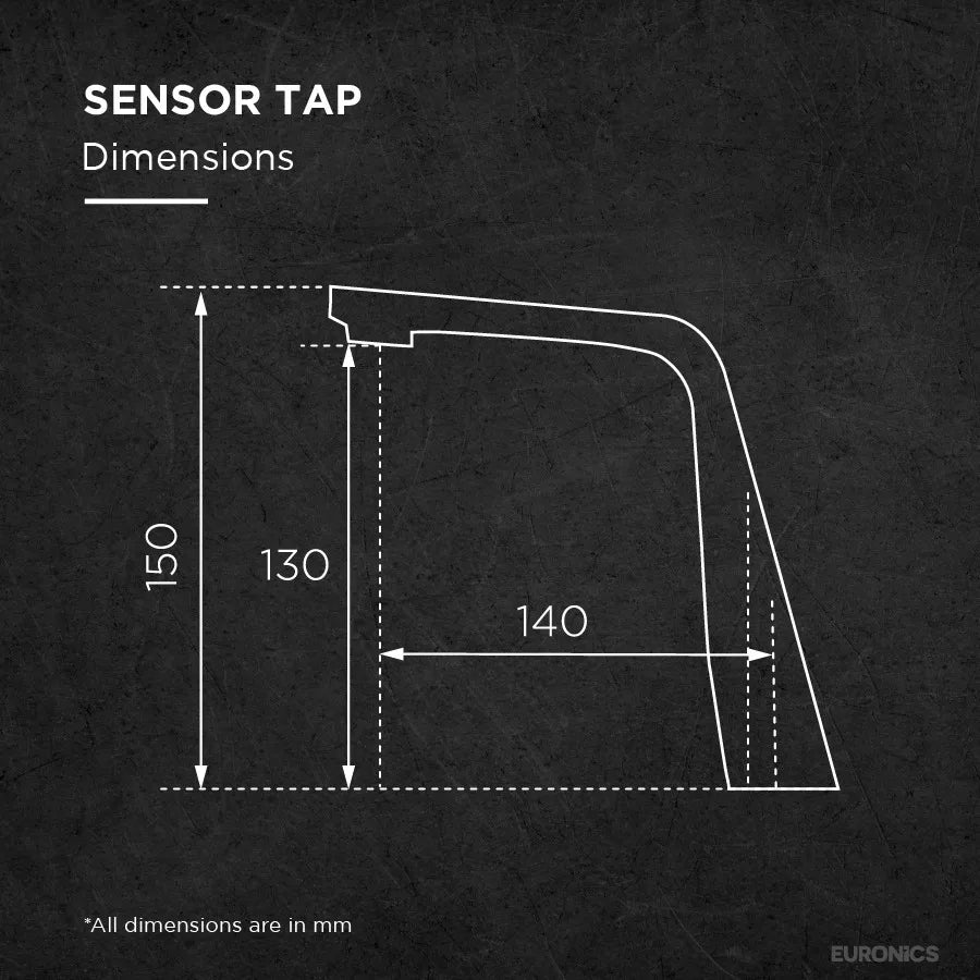 ET04 Automatic Sensor Tap Dimensions By Euronics India