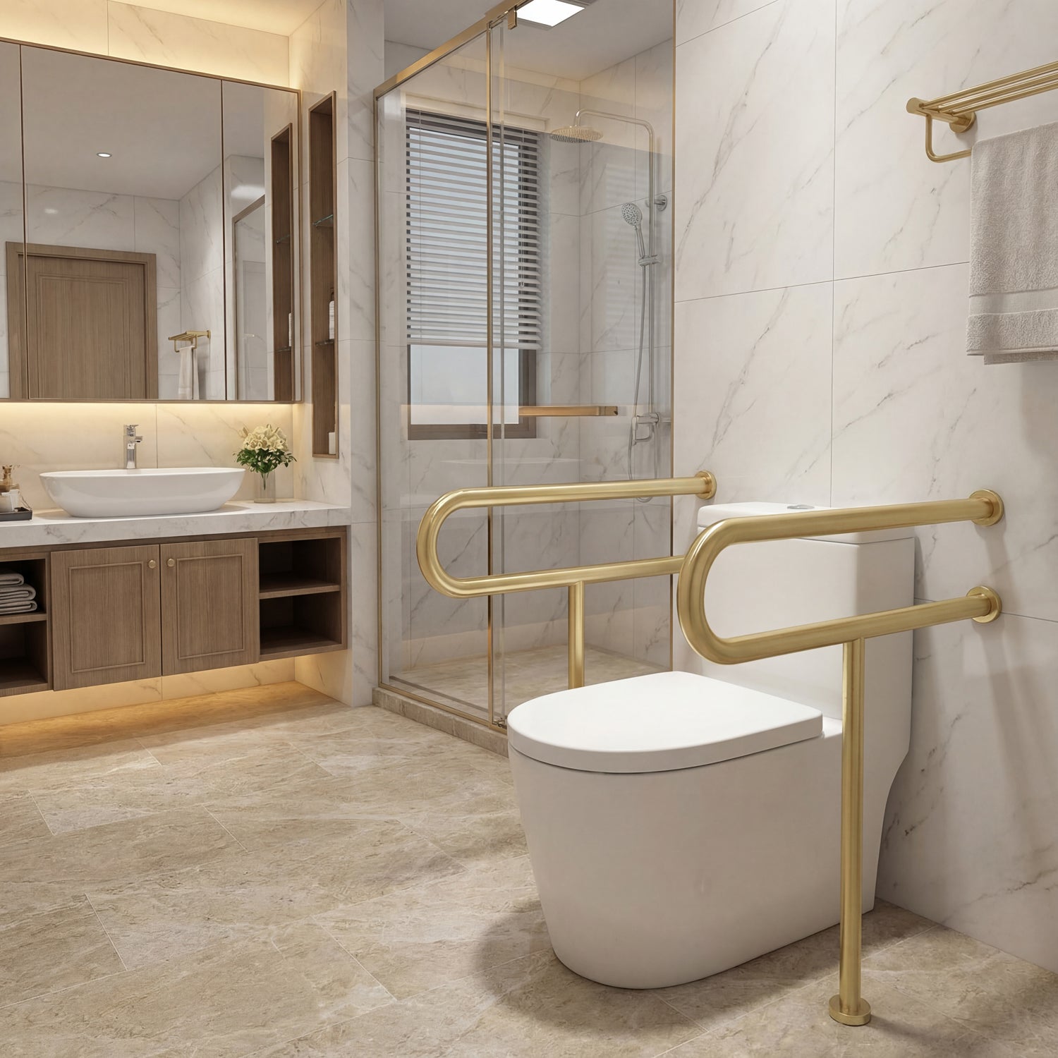 Image of EGR03U-Shaped Stainless Steel Disabled Grab Bars for WC, Washbasin & Urinal Areas