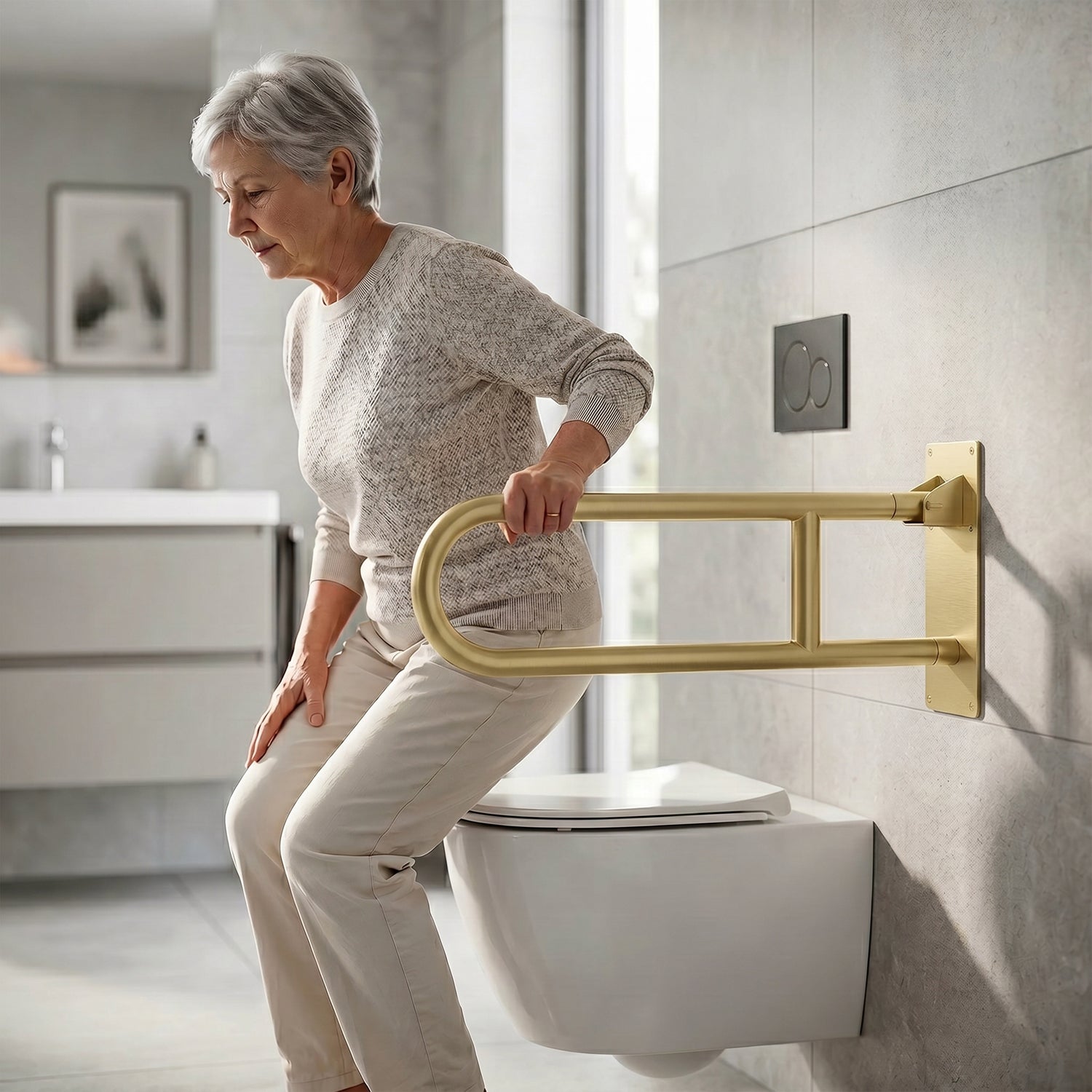 Image of EGRS02 Swing-Type Stainless Steel Grab Bar for WC Areas