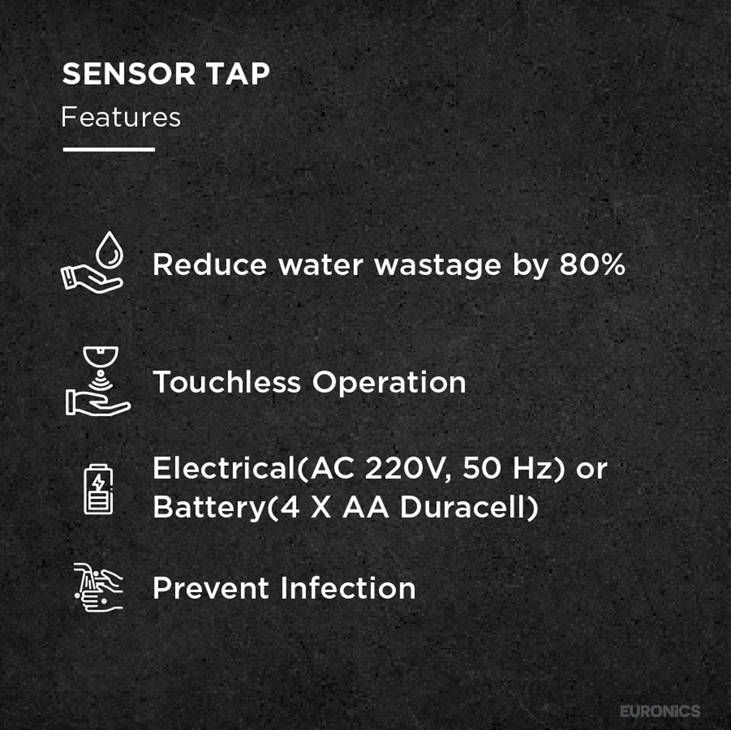 ET18BE Dual-Power Automatic Sensor Faucet with Chrome Finish