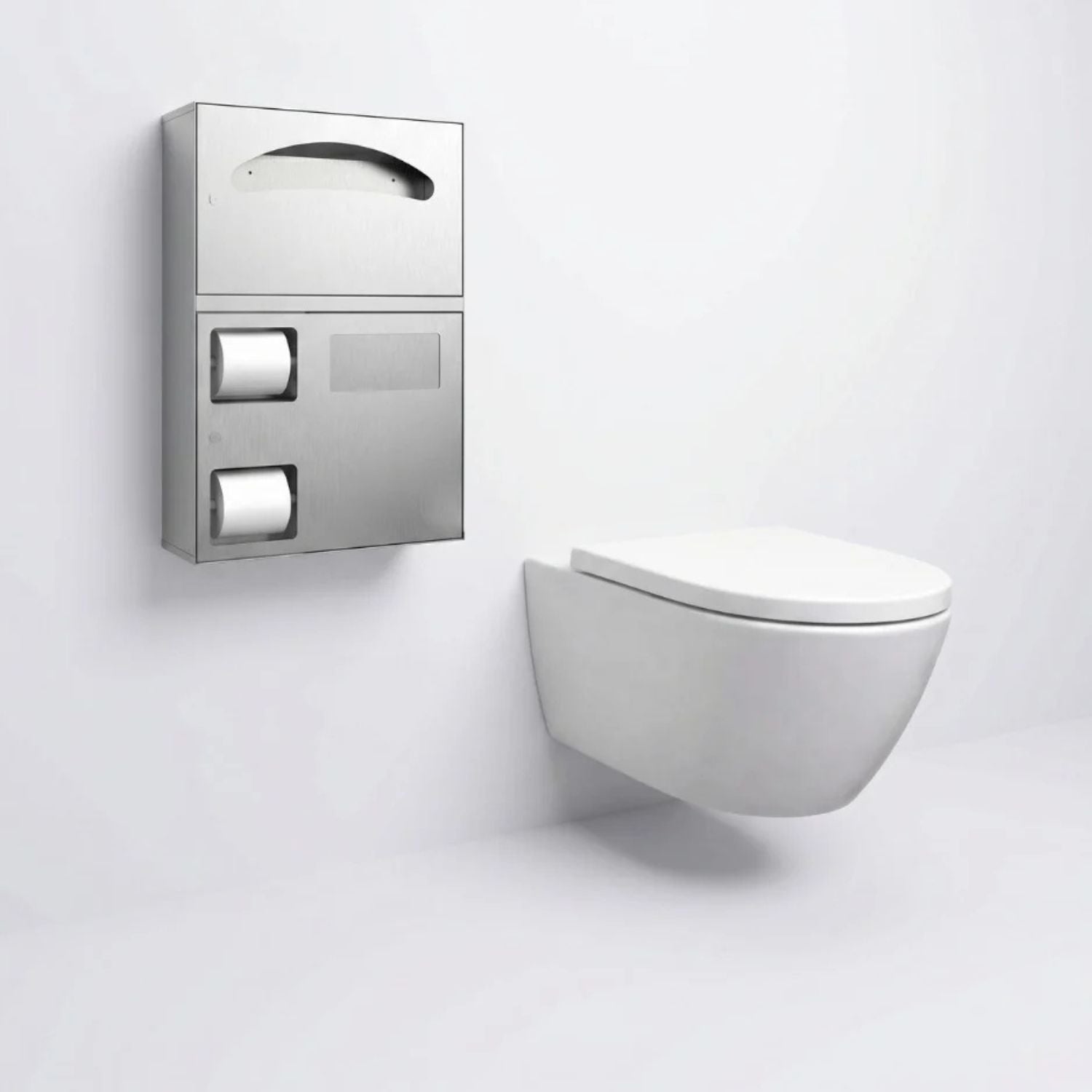 Image of HUBIX — Surface Mounted Toilet Tissue / Seat Cover Dispenser / Waste Disposal Unit