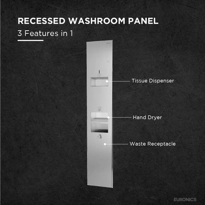 KMR2N (Hand Dryer + Tissue Dispenser + Waste Receptacle)