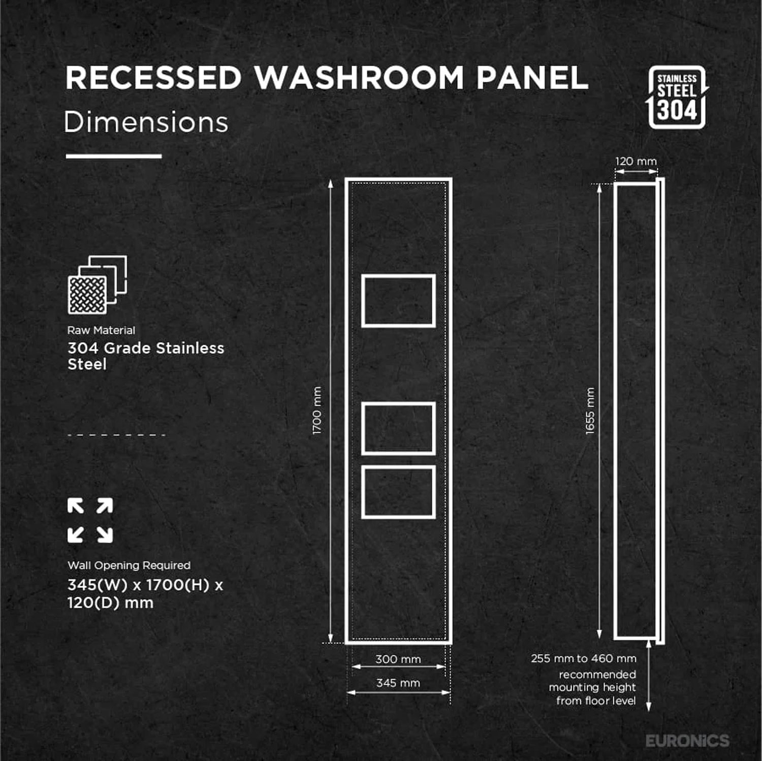 Image of KMR2NE — All-in-One Washroom Panel

Hand Dryer + Tissue Dispenser + Waste Receptacle (Surface Mounted)