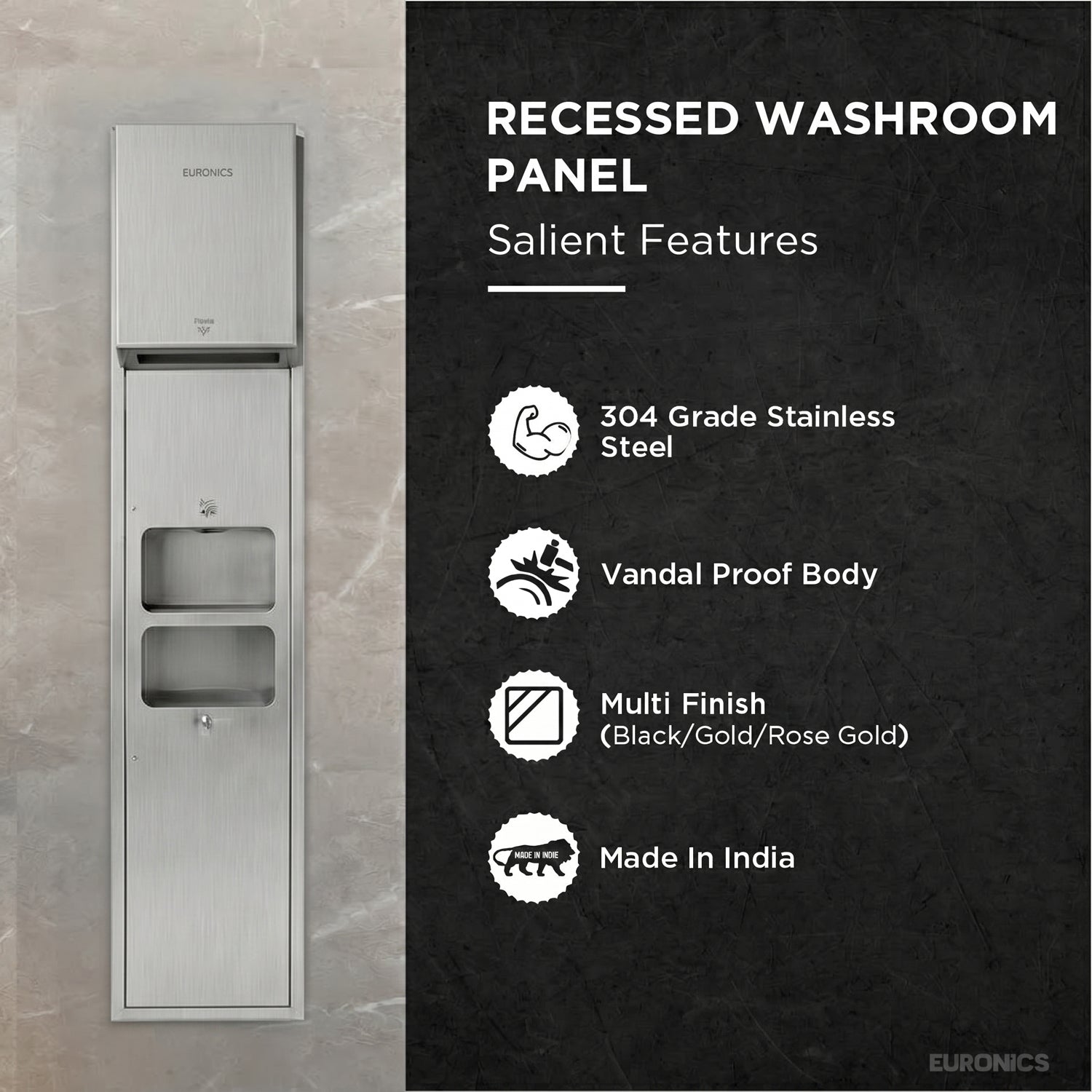 Image of KMR53AE — All-in-One Washroom Panel

Automatic Paper Roll Dispenser + Hand Dryer + Waste Receptacle