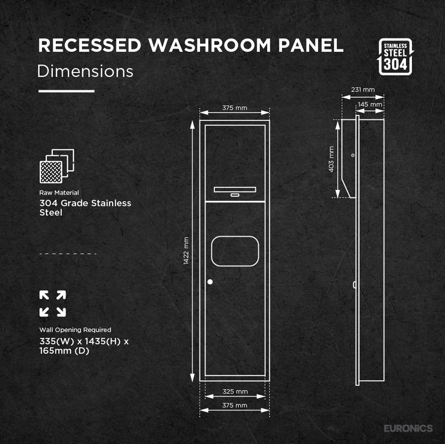 Image of KPD14A — Recessed Automatic Paper Dispenser + Waste Bin