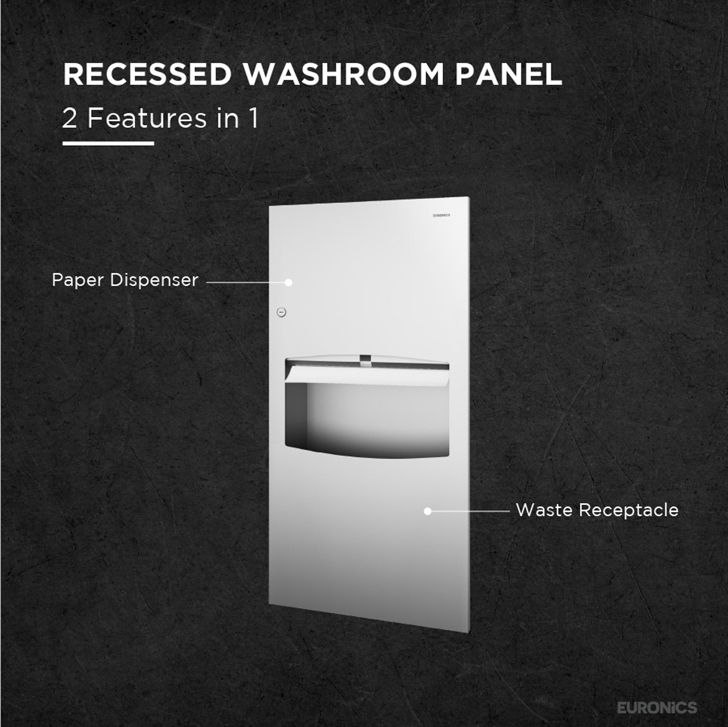 KPD3S — Tissue Dispenser + Waste Receptacle (Mini) Compact Recessed Paper Towel & Waste Management Unit for Premium Washrooms