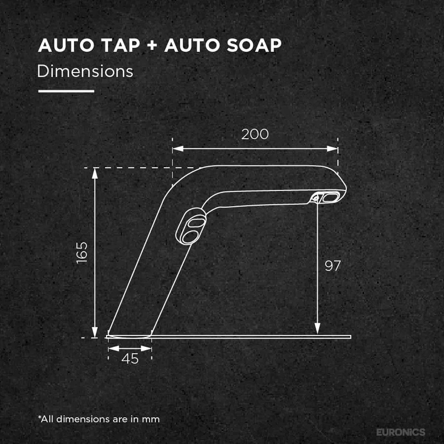 Image of KSDT10 — Auto Tap + Auto Soap Compact Integrated Touch-Free Tap & Soap System for Commercial Washrooms - eur-BKSDT10