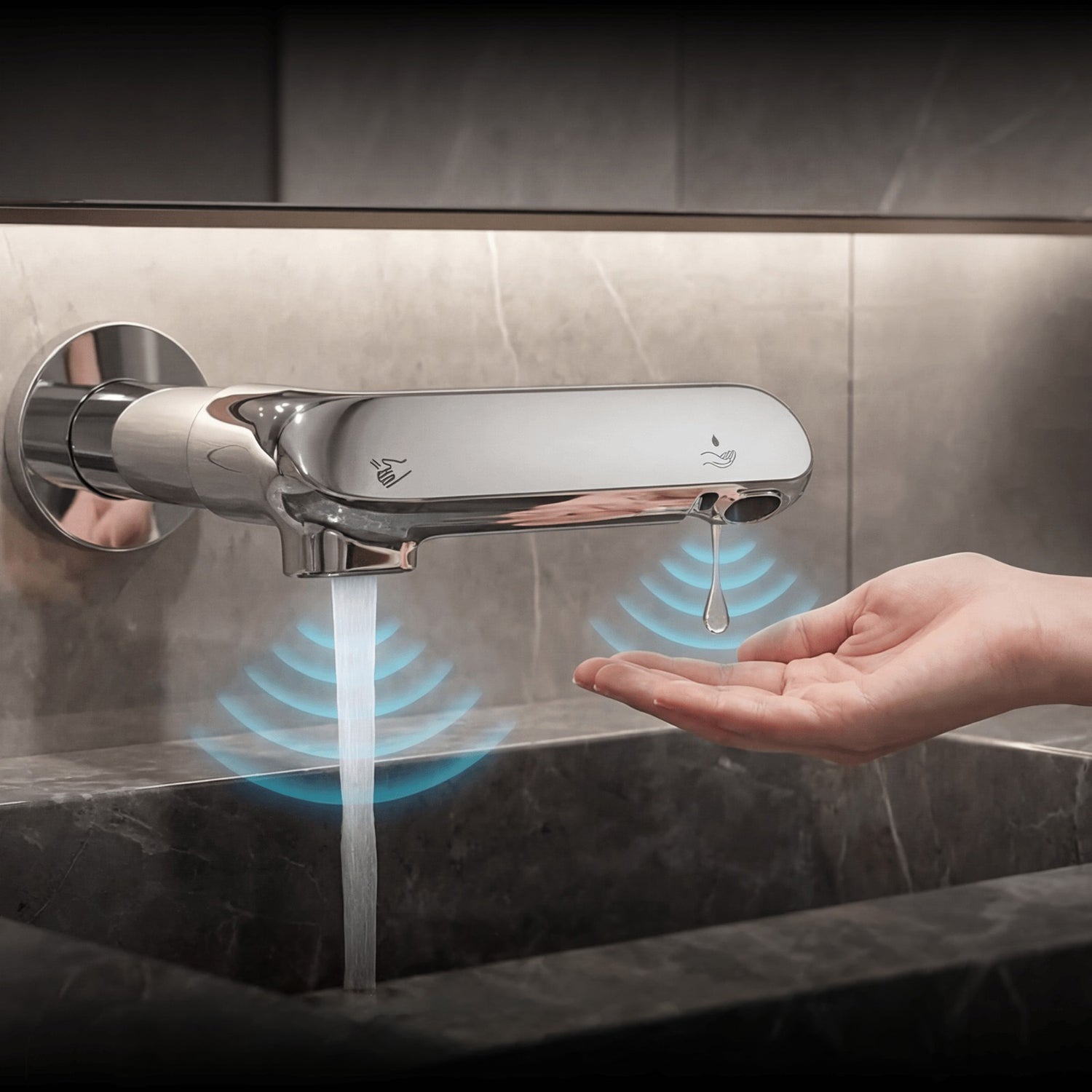 KSDT11 — Auto Tap + Auto Soap Integrated Touch-Free Tap & Soap System for Commercial Washrooms