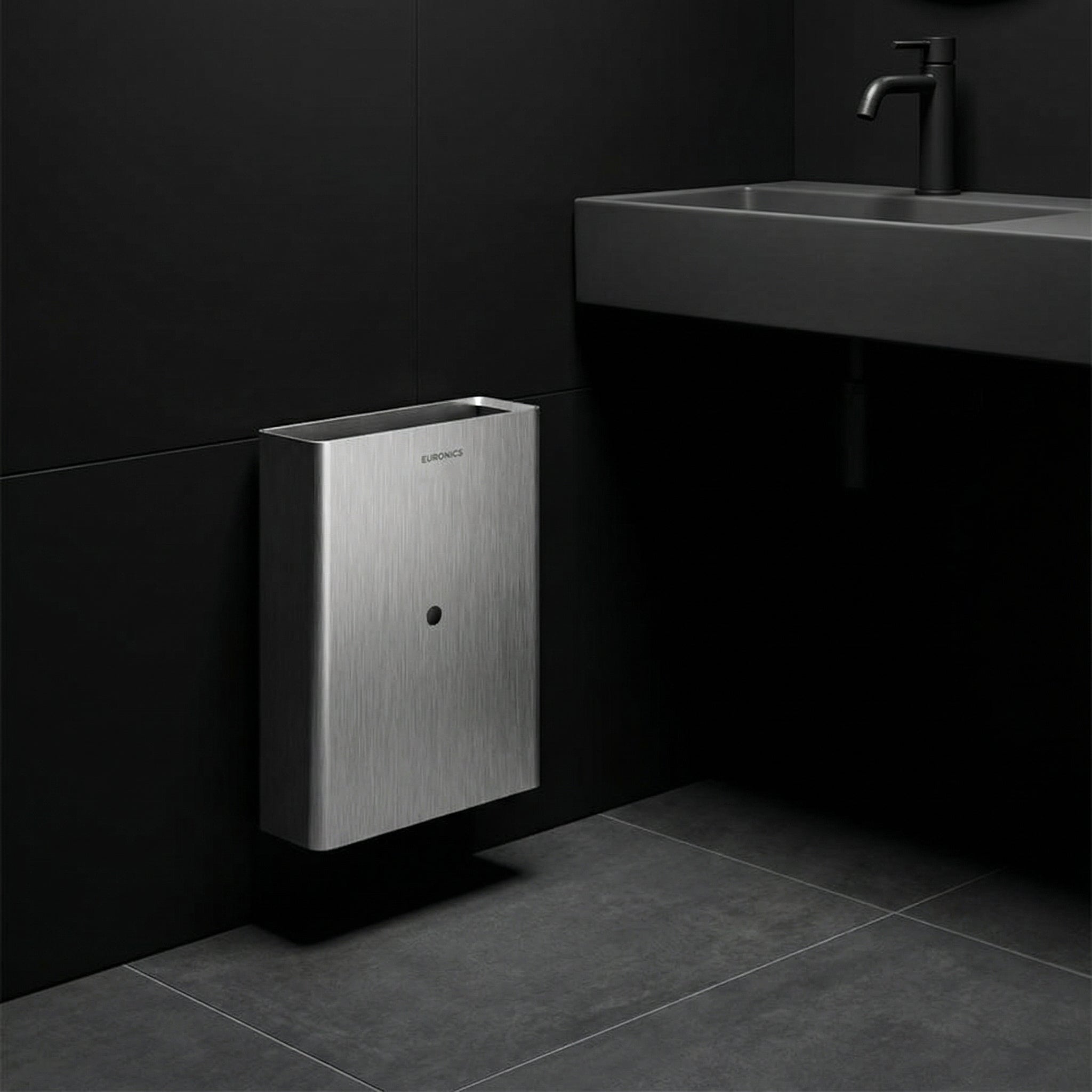 Image of KWR Heavy-Duty Stainless Steel Waste Bin for Commercial Washrooms & Public Areas