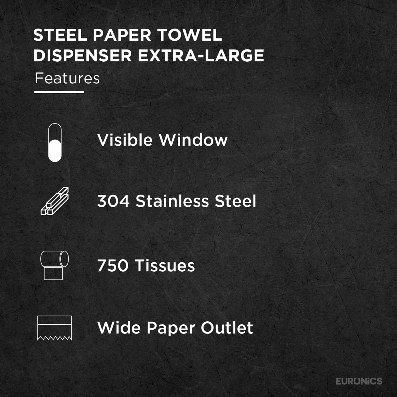 Linea XP3 — Steel Paper Towel Dispenser (Extra-Large)

High-Capacity Stainless Steel Paper Towel Dispenser for High-Traffic Commercial Washrooms