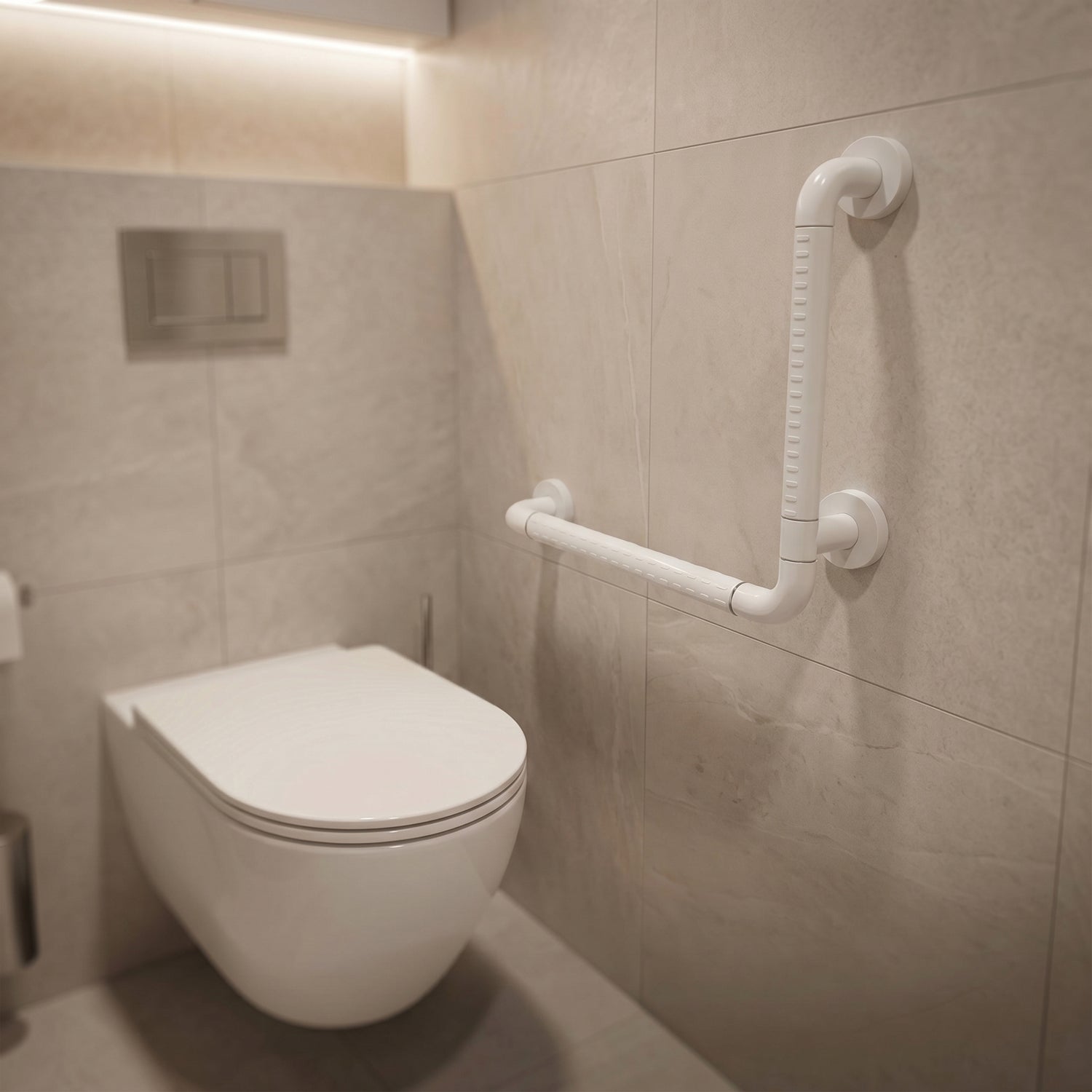 NGR04 L Nylon-Coated Stainless Steel L-Shaped Grab Bar for WC Areas