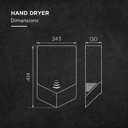 PHD06S Steel V Shape Hand Dryer - Euronics Industries