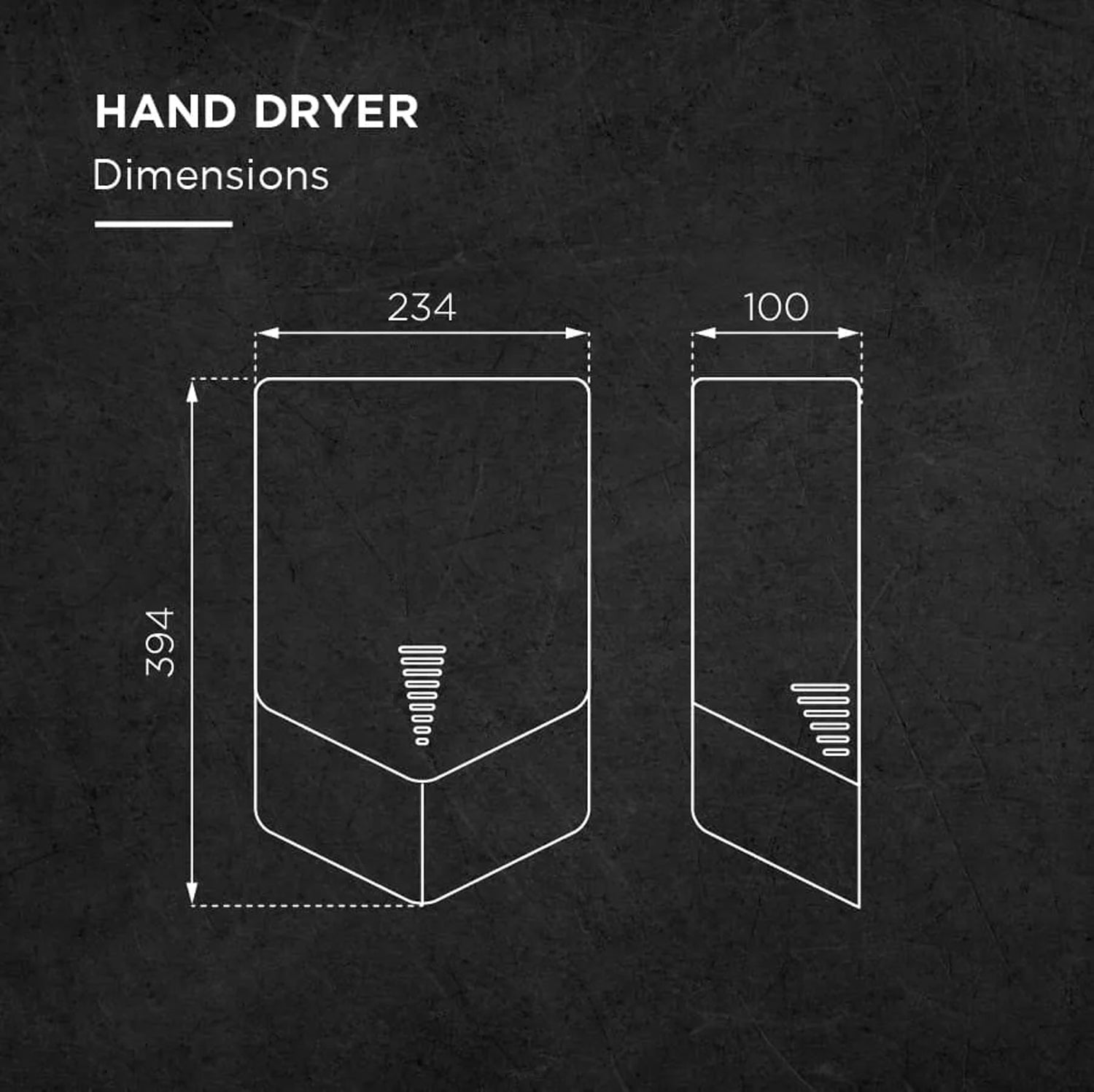 Image of PHD501 | Automatic Hand Dryer High-Performance Automatic Hand Dryer for Commercial & Public Washrooms