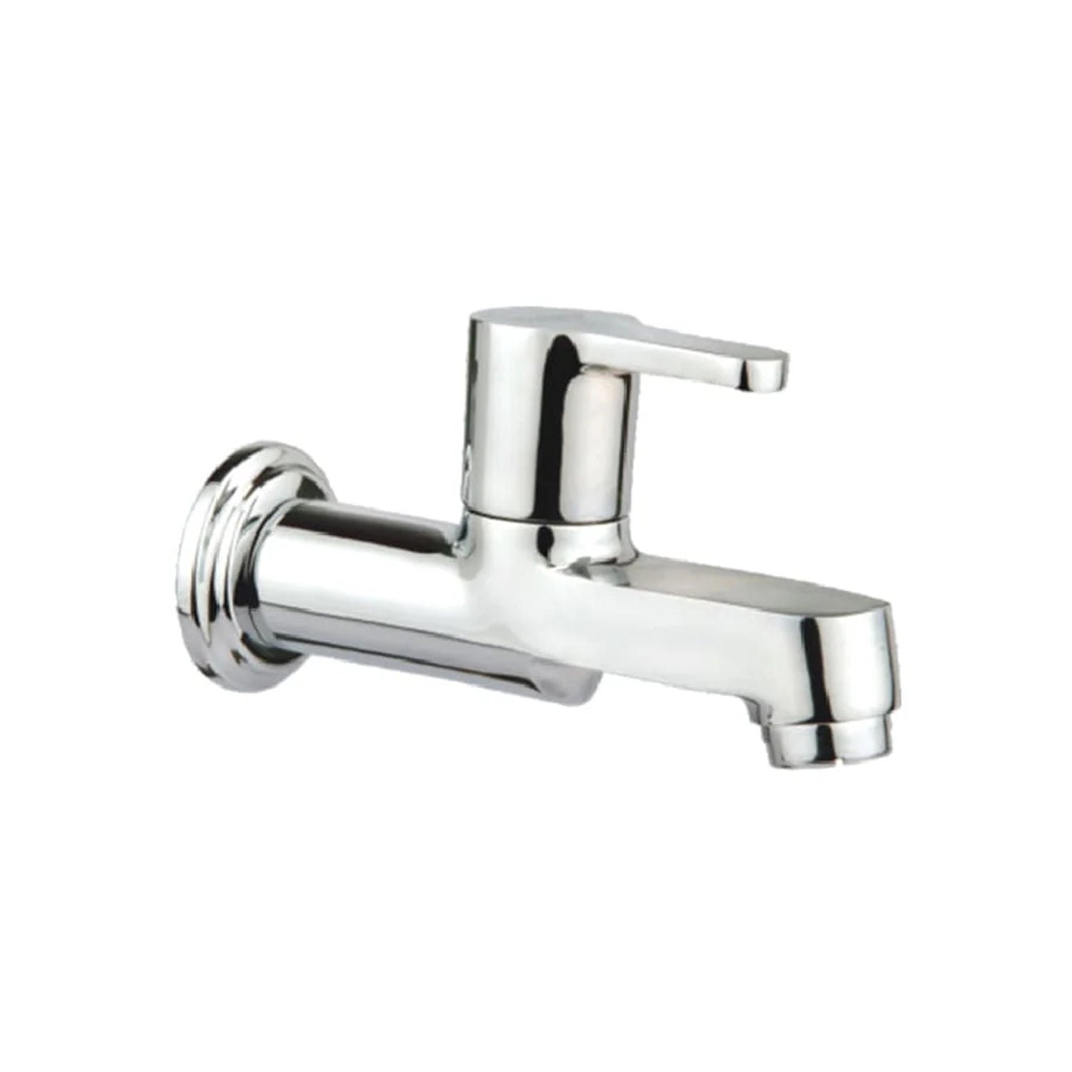 Long Body Bib Cock with Wall Flange - eur-RIV-1011R