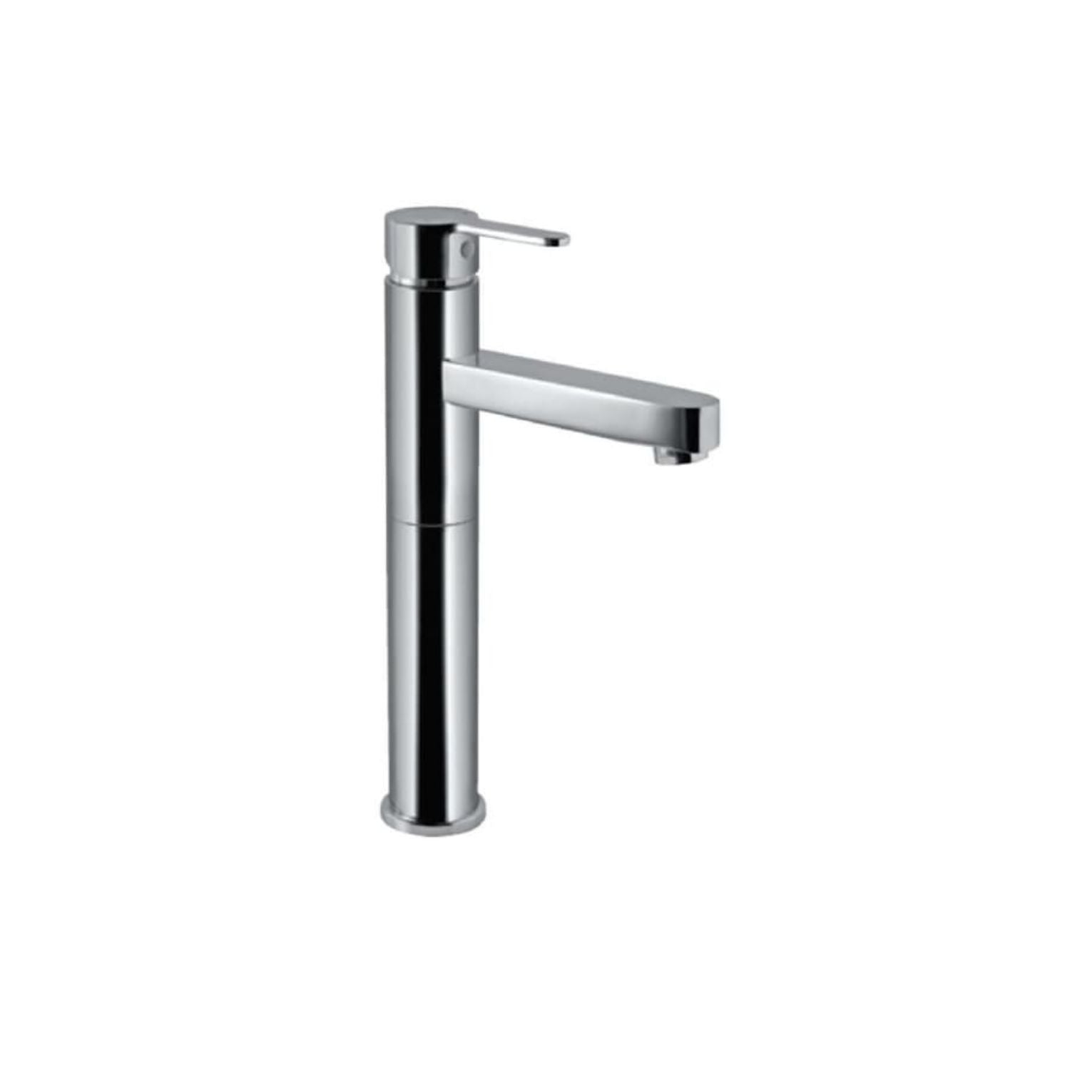 Image of Single Lever Tall Body Basin Mixer without Pop-Up Waste with Braided Hoses - eur-RIV-1021R