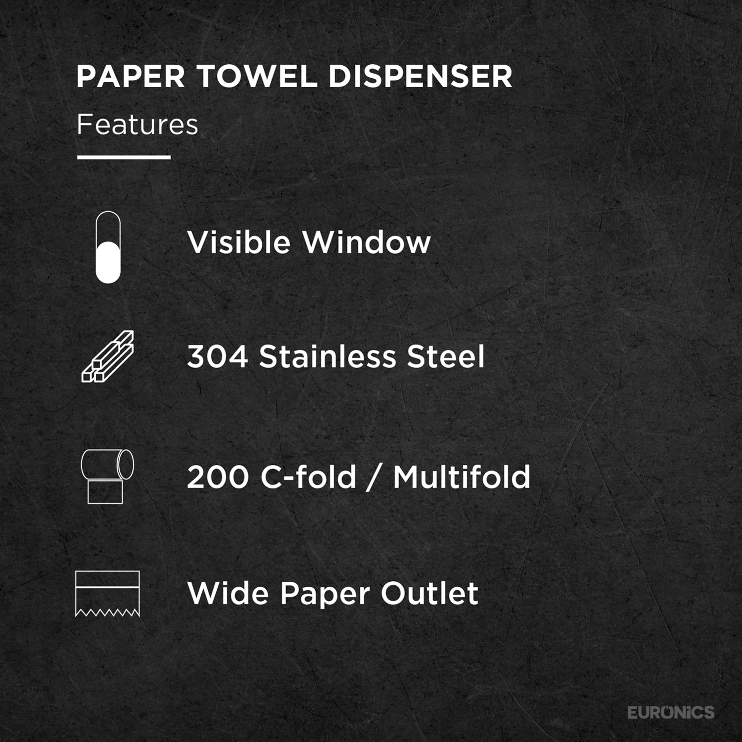 Image of Tierra Premium Manual Stainless Steel Paper Towel Dispenser for Washbasin Areas