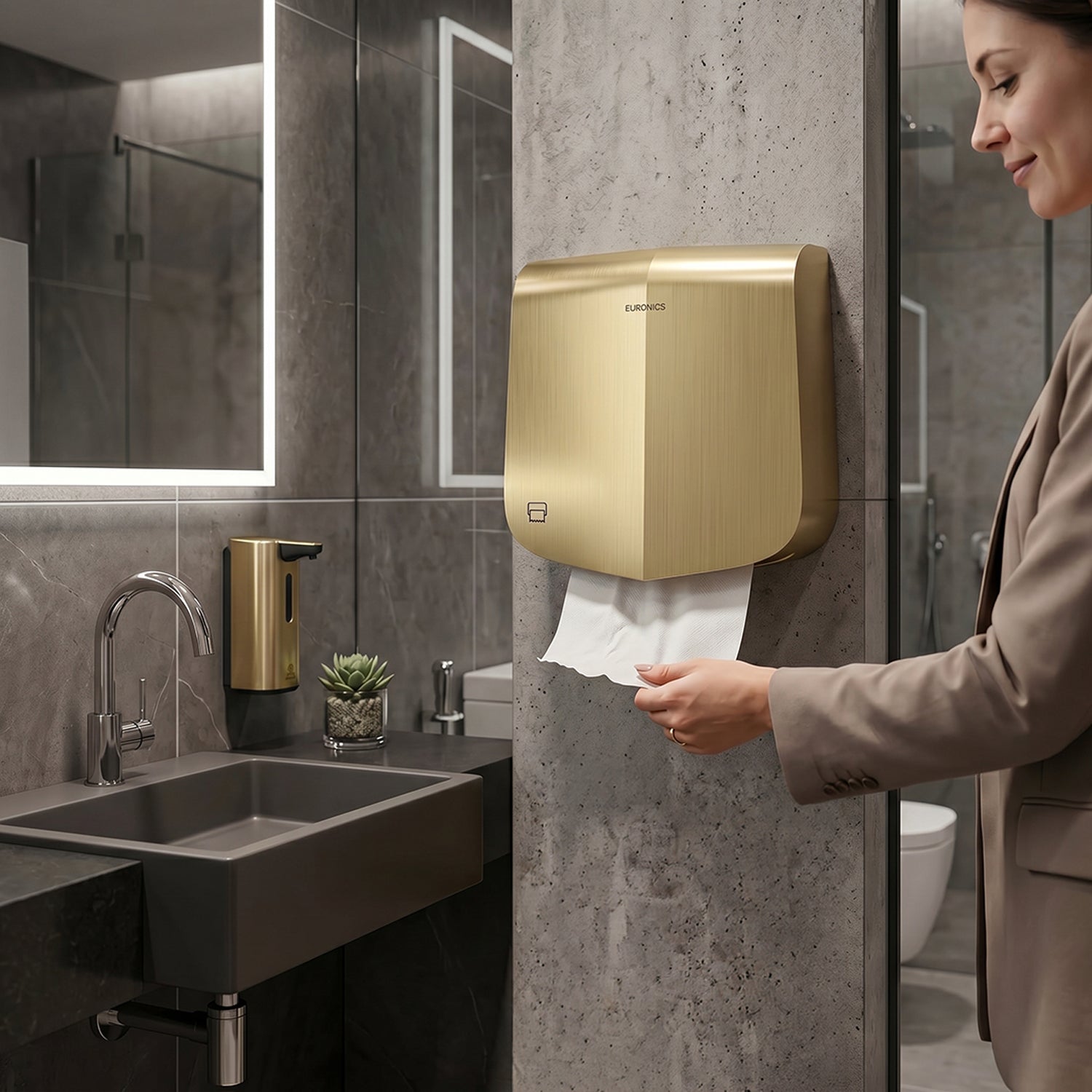 Image of Tierra Premium Manual Stainless Steel Paper Towel Dispenser for Washbasin Areas